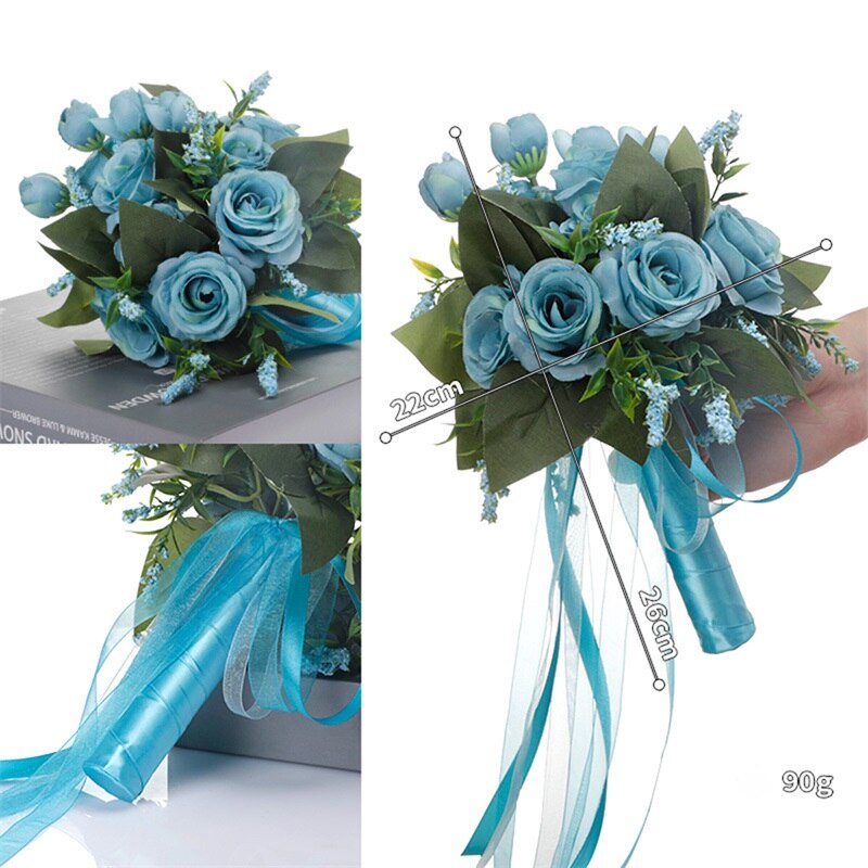 Bridal Bridesmaid Wedding Bouquet 12 Colors Roses Artificial Holding Flowers Mariage Bouquet Wedding Accessories Bridal bouquet