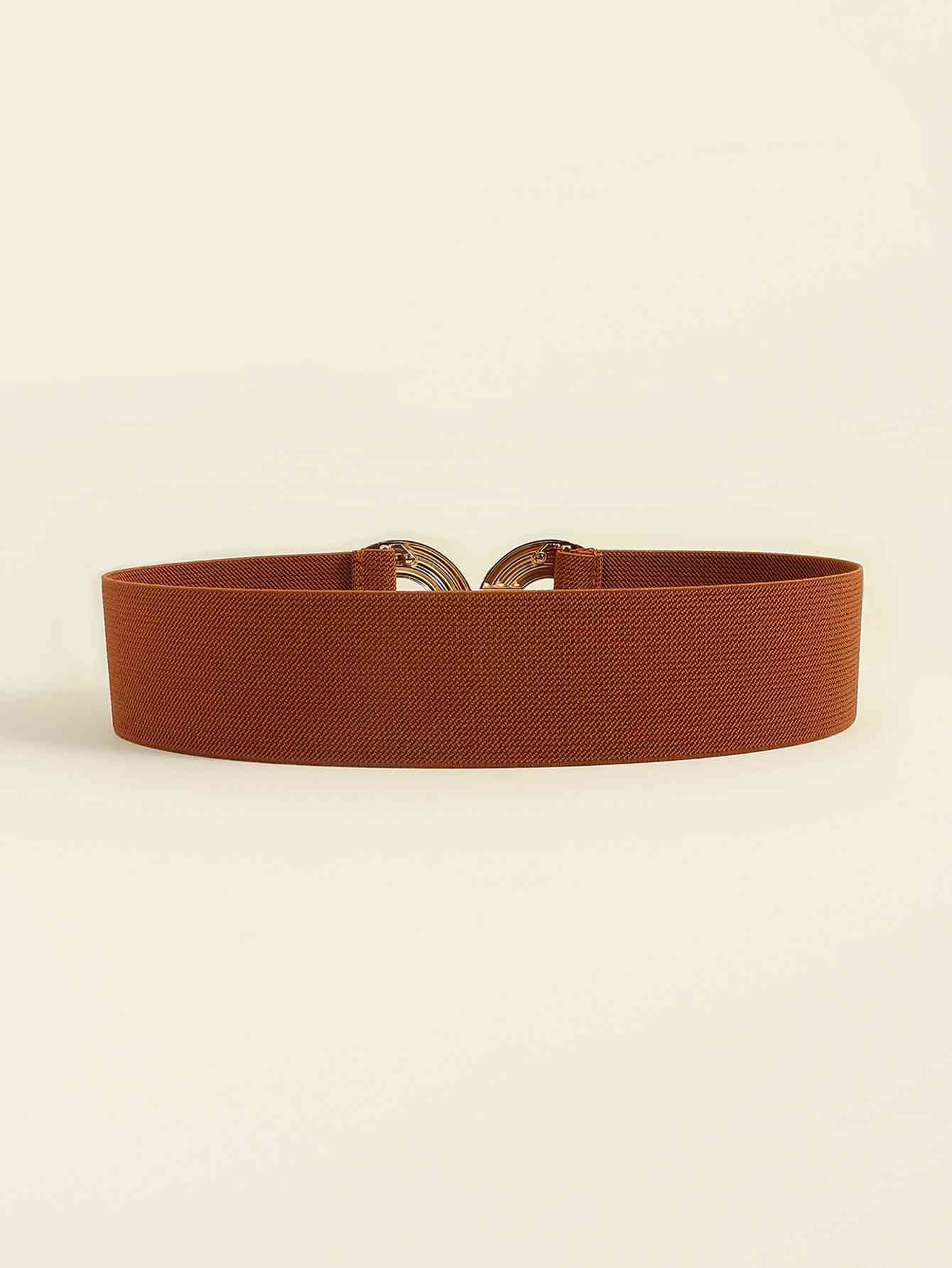 Geometric Buckle Elastic Wide Belt