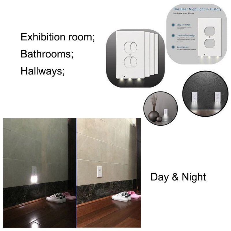 LED Plug Cover Night Light PIR Motion Sensor Activated