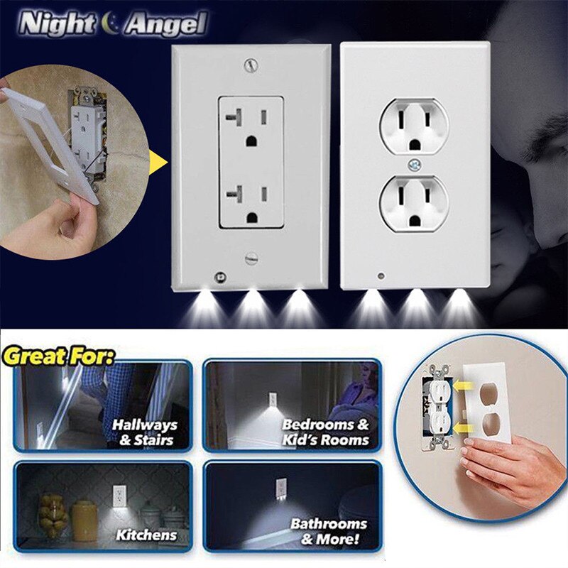 LED Plug Cover Night Light PIR Motion Sensor Activated