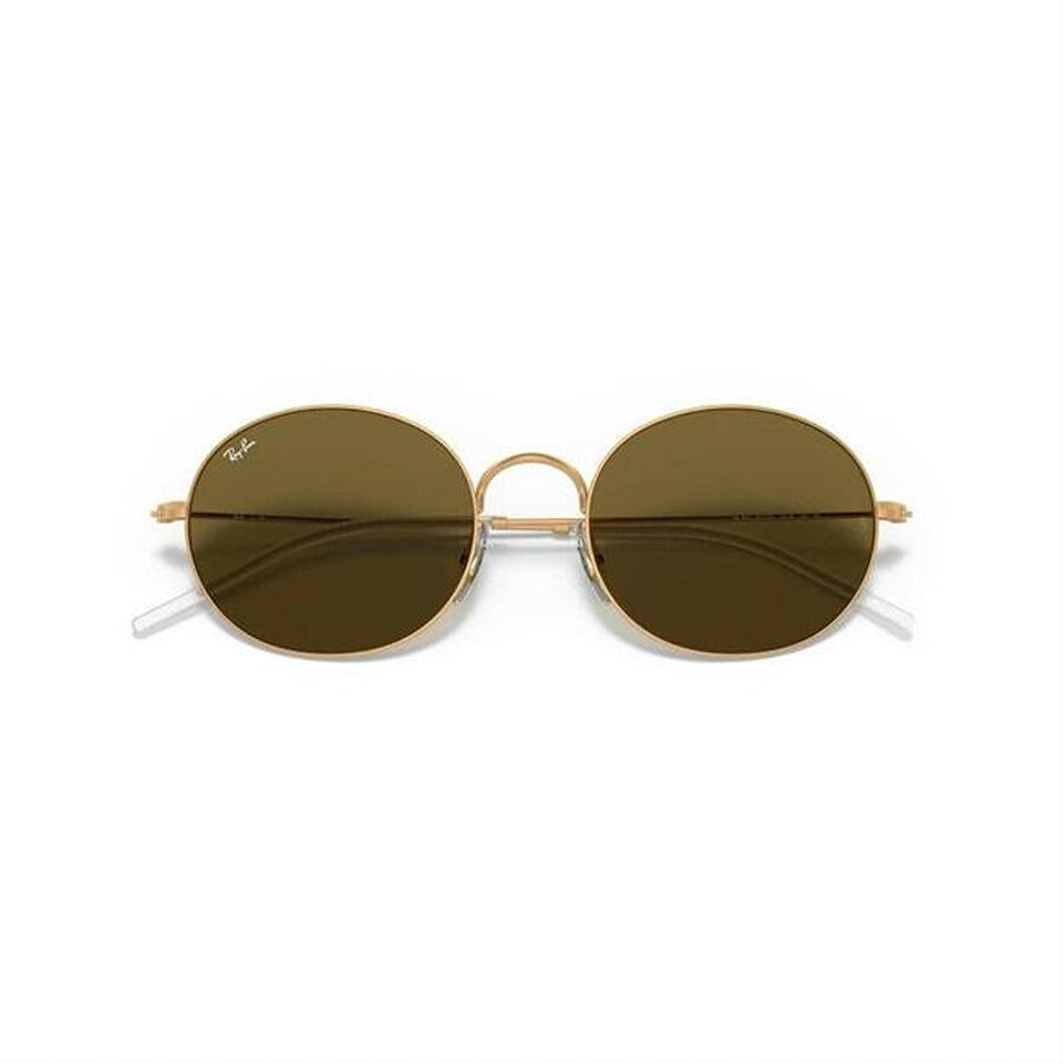 Ray-Ban Gold & Brown Classic Round Shape Unisex Sunglasses Rb3594 901373