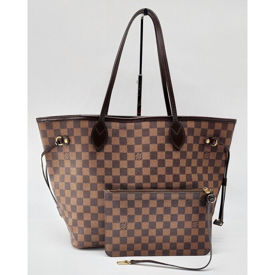 Louis Vuitton Neverfull MM Tote (with Pochette) in Damier Ebene Mint Condition