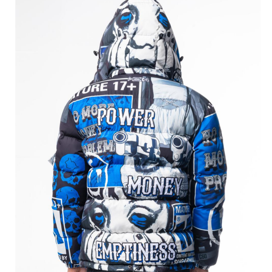 Money + power puffer (Royal blue)