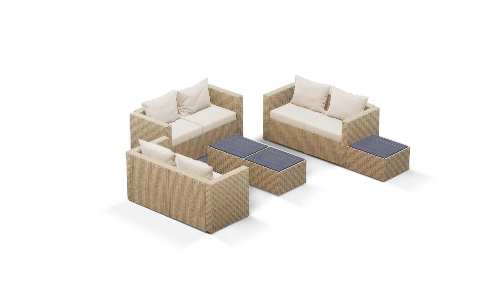 Transformer Patio Conversation Set - Modular 9 Piece to 15