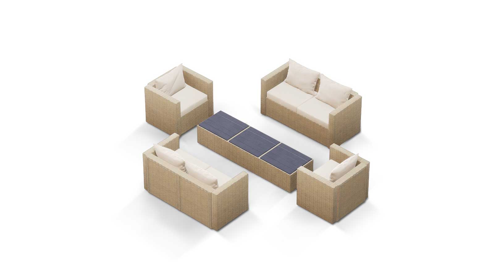 Transformer Patio Conversation Set - Modular 9 Piece to 15