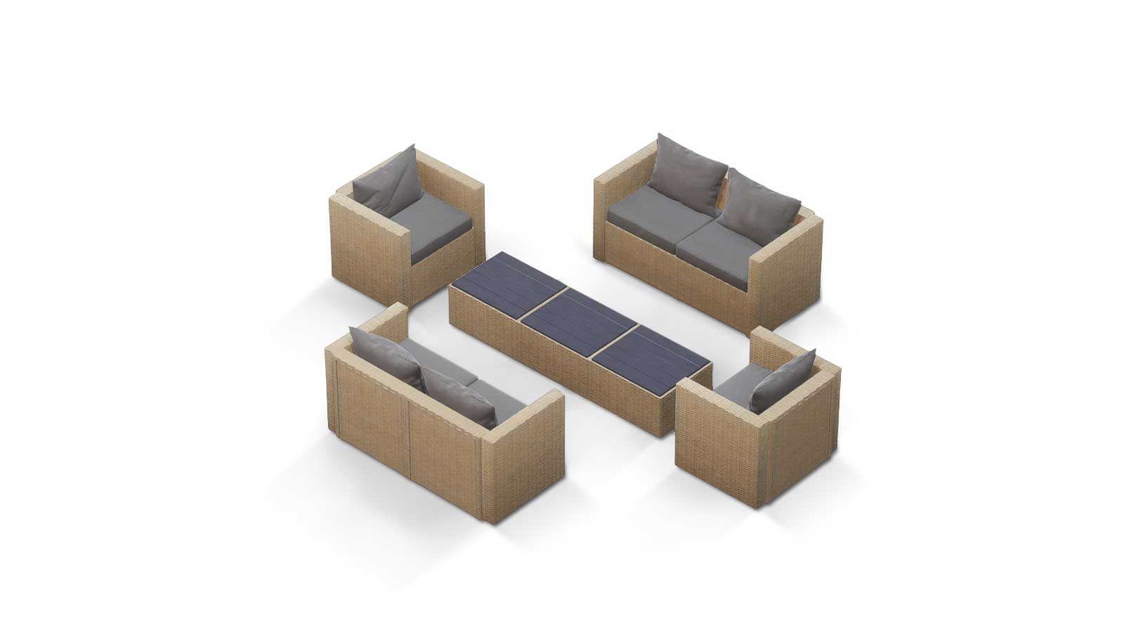 Transformer Patio Conversation Set - Modular 9 Piece to 15