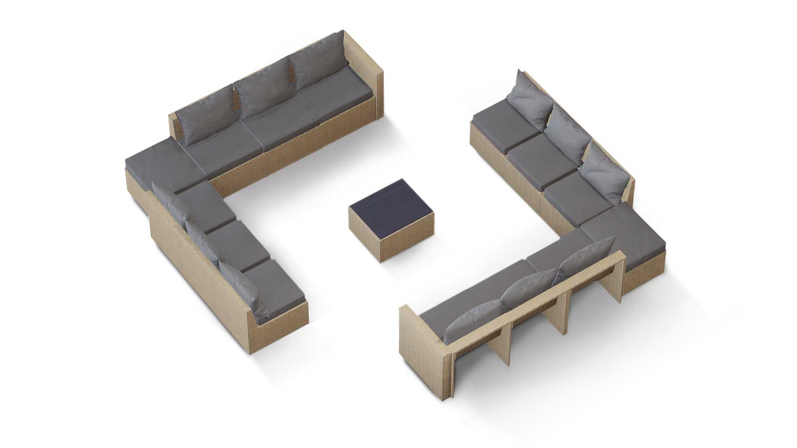 Transformer Patio Conversation Set - Modular 9 Piece to 15