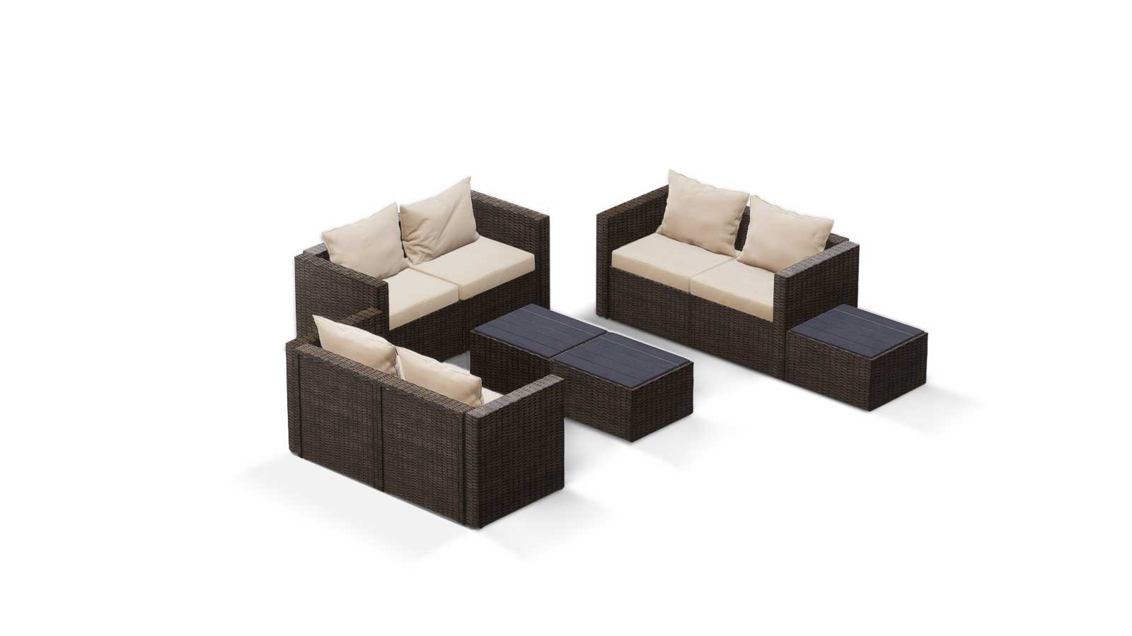 Transformer Patio Conversation Set - Modular 9 Piece to 15