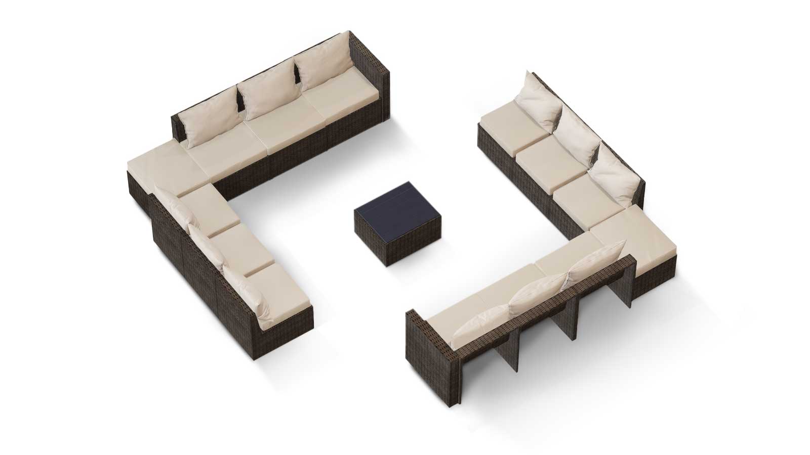 Transformer Patio Conversation Set - Modular 9 Piece to 15