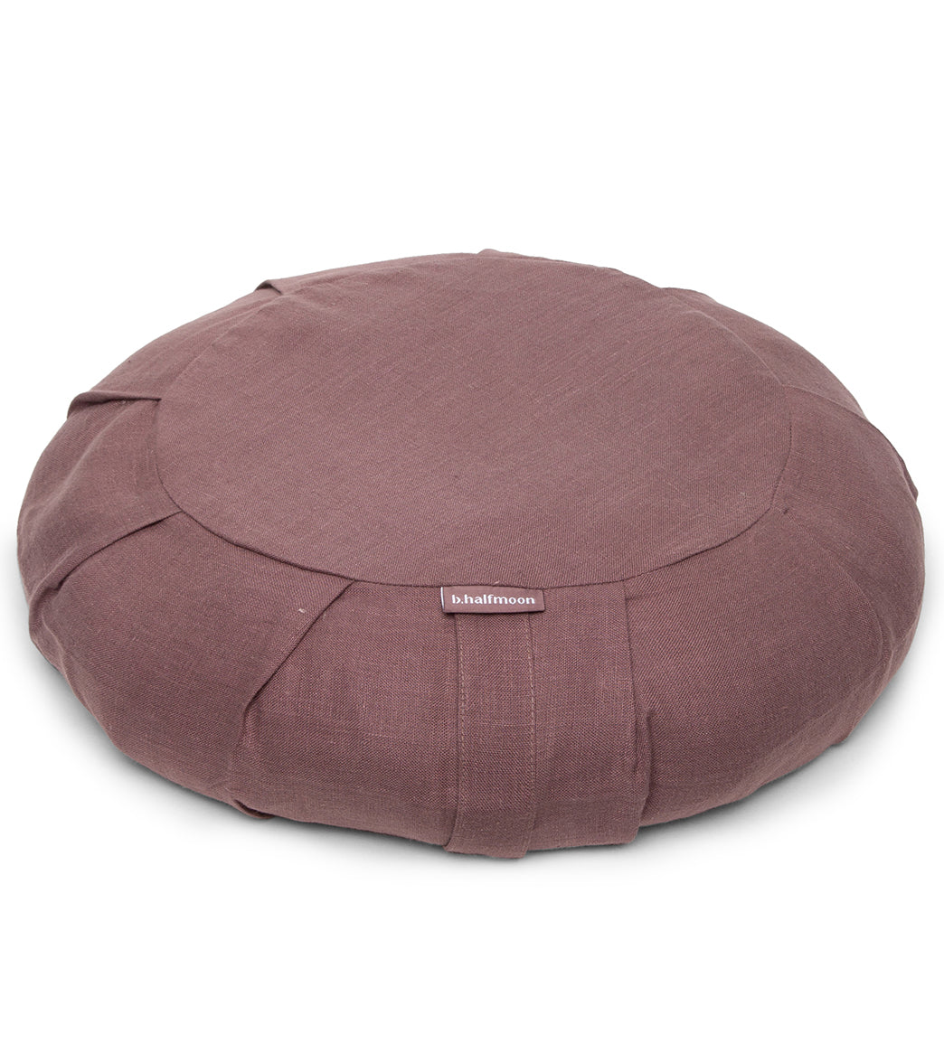 B, Halfmoon Linen Round Meditation Cushion