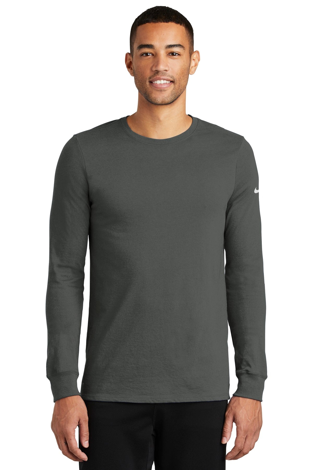 Custom Embroidered -Nike Dri-FIT Cotton/Poly Long Sleeve Tee. NKBQ5230