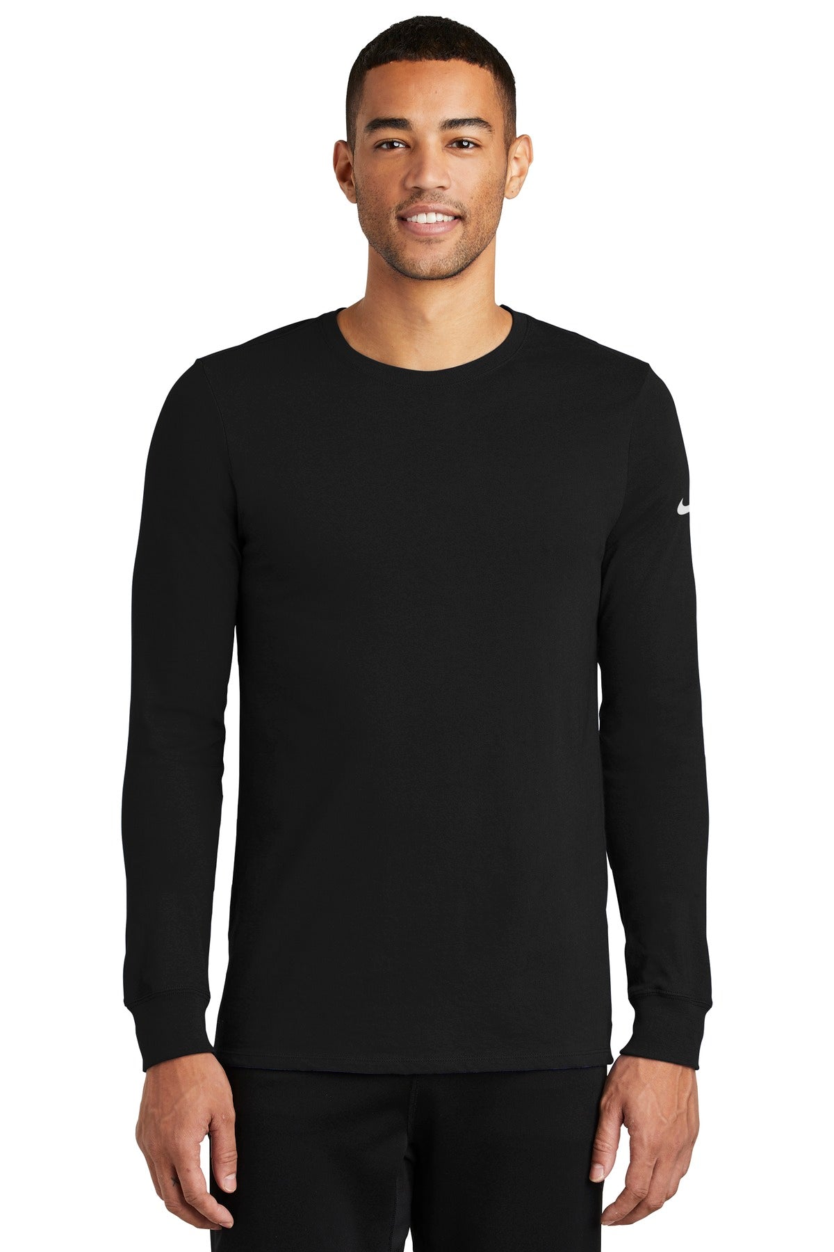 Custom Embroidered -Nike Dri-FIT Cotton/Poly Long Sleeve Tee. NKBQ5230