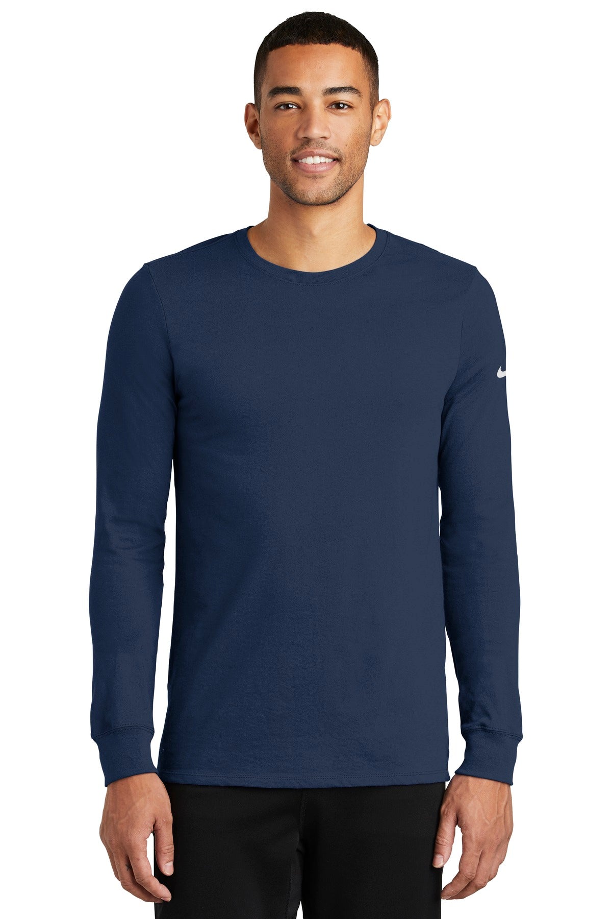 Custom Embroidered -Nike Dri-FIT Cotton/Poly Long Sleeve Tee. NKBQ5230