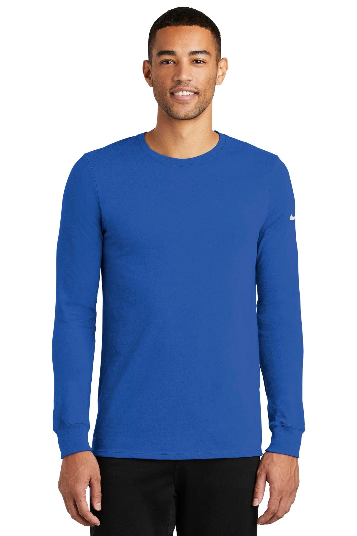 Custom Embroidered -Nike Dri-FIT Cotton/Poly Long Sleeve Tee. NKBQ5230