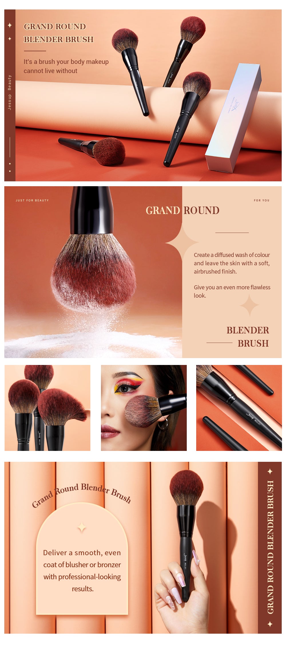 Jessup professional large powder makeup brush