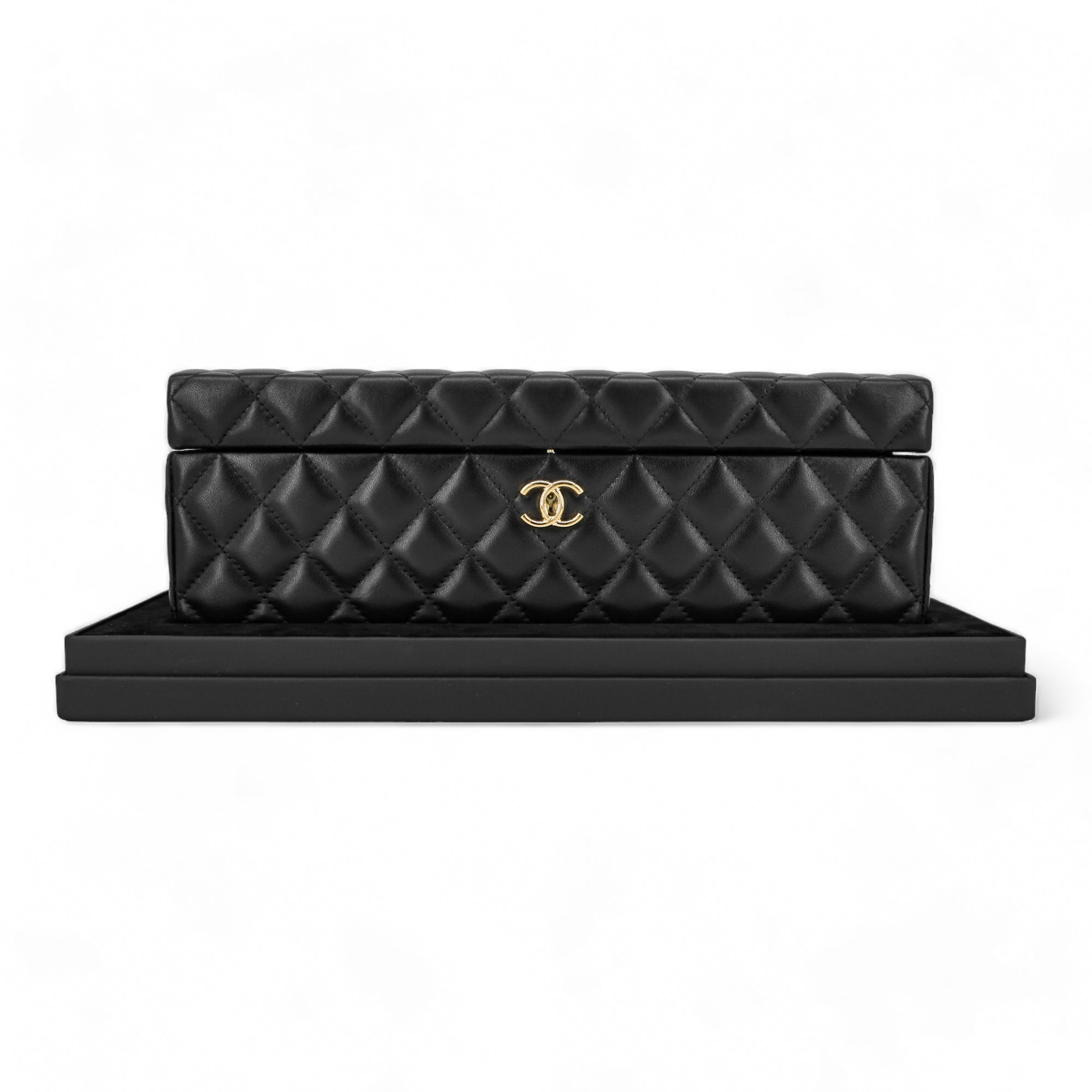 Limited Edition Black Lambskin Jewelry Box Vanity Case