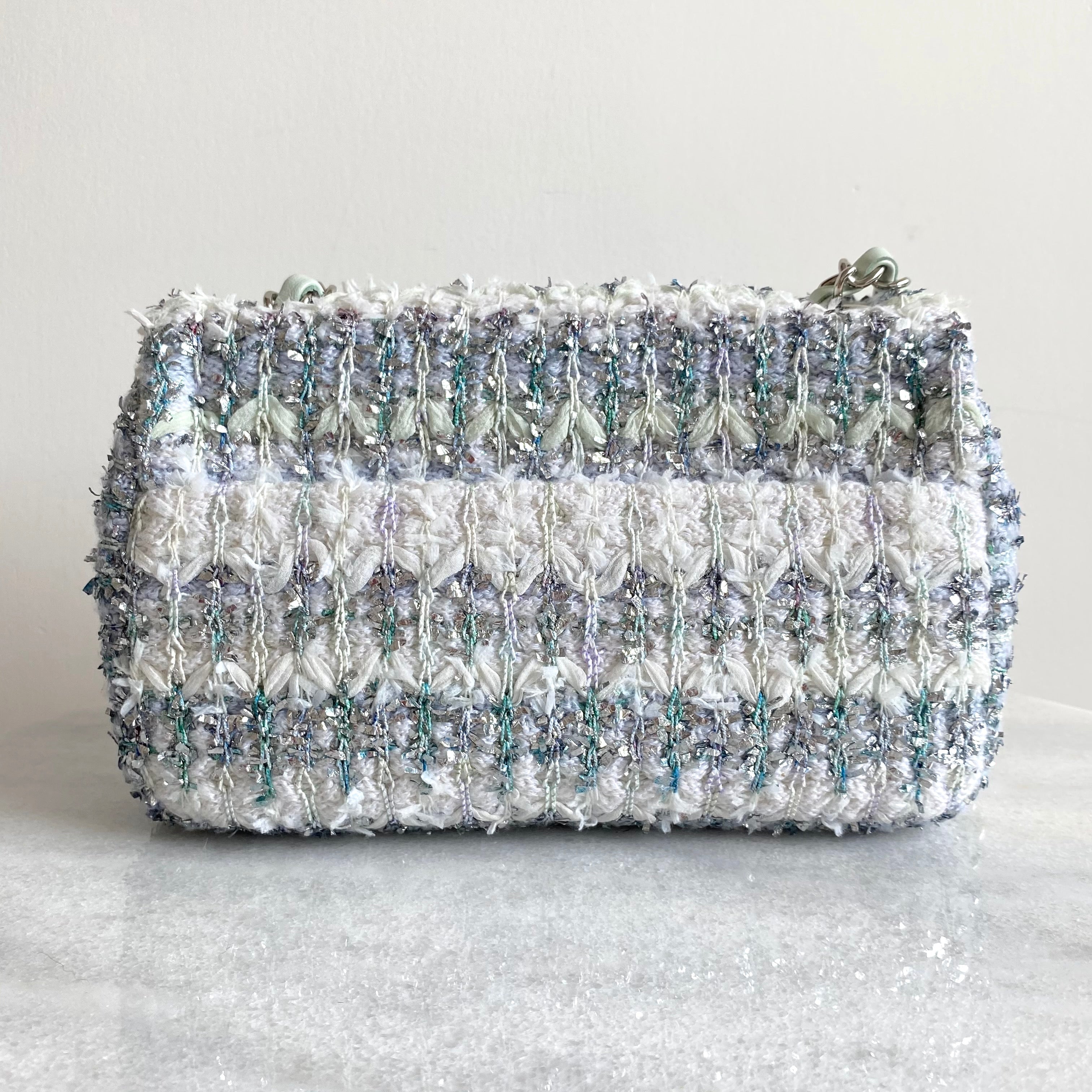 18S Glitter Tweed Mini Flap Bag