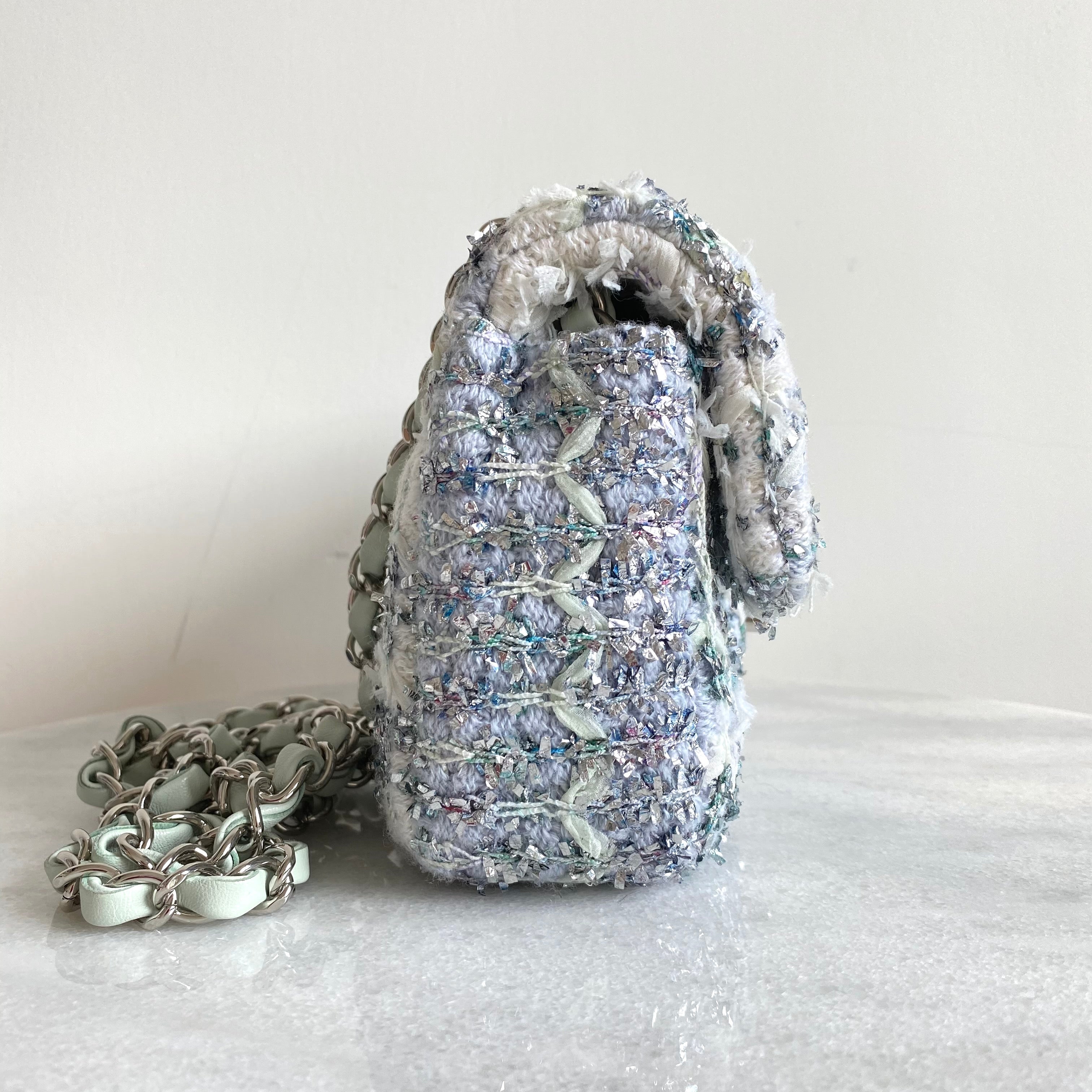 18S Glitter Tweed Mini Flap Bag