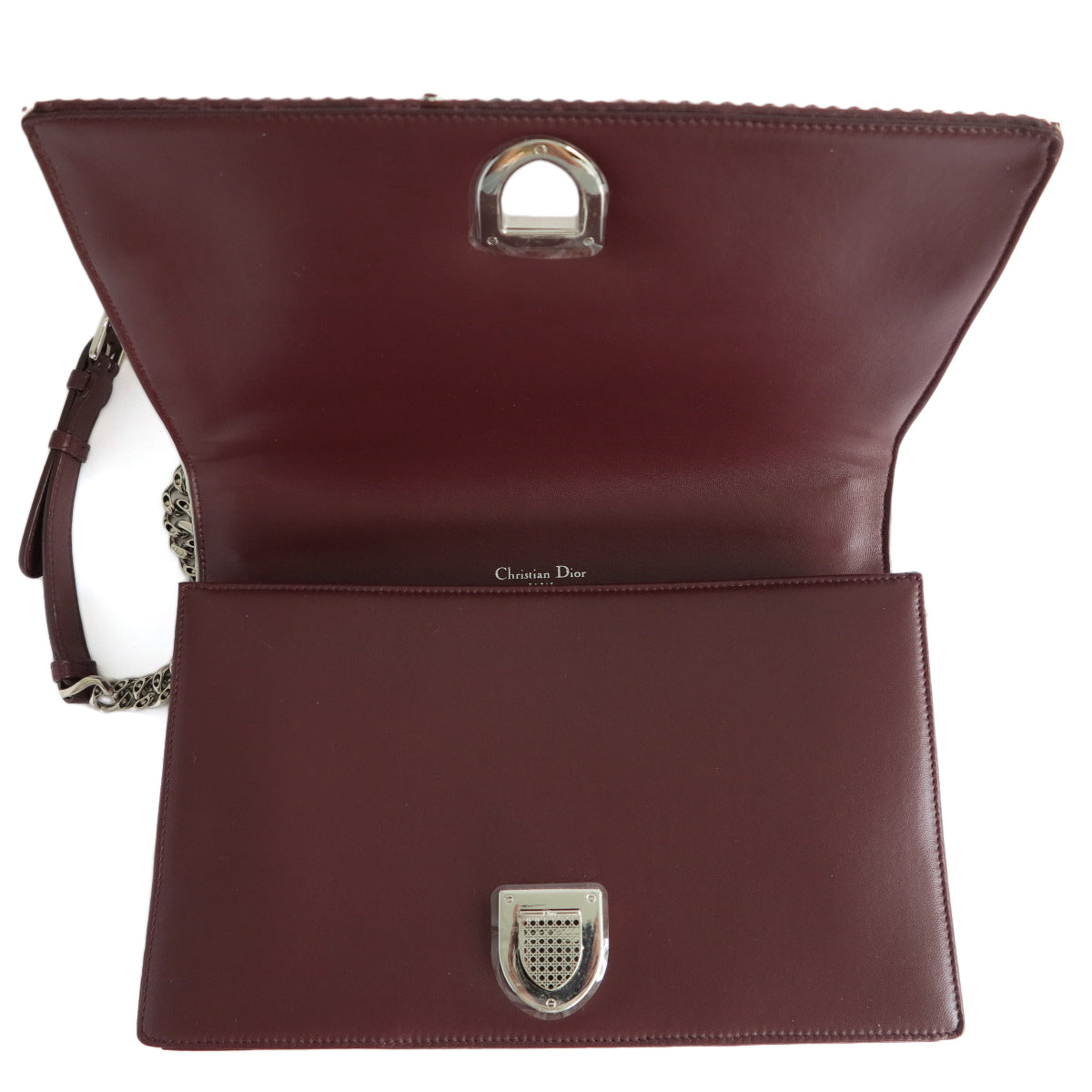 Large Diorama Bag in Burgundy Calfskin