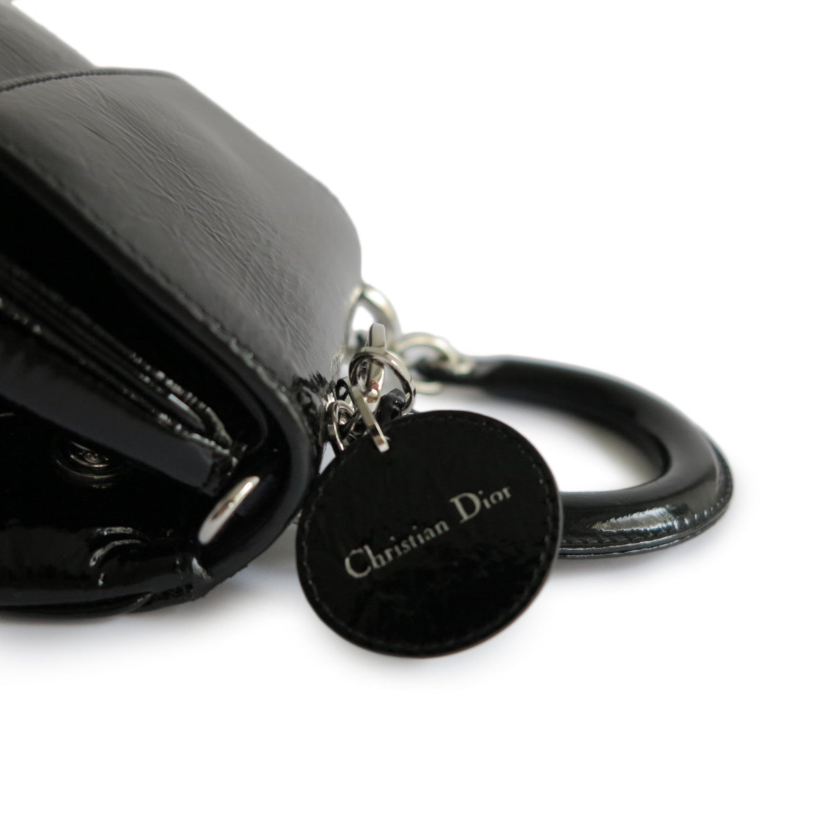Micro Be Dior Bag in Black Patent Leather