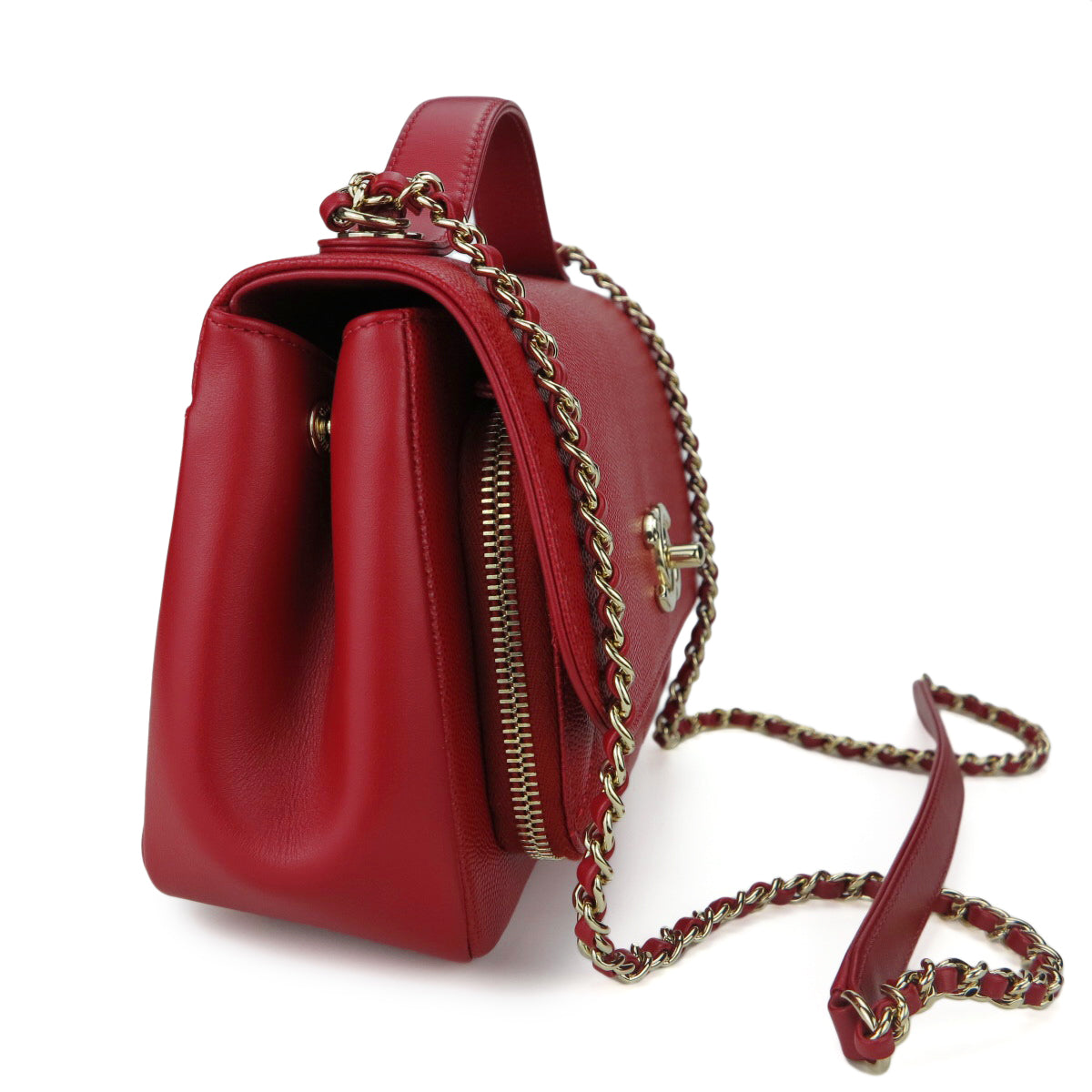 Small Business Affinity Flap Bag in Red Caviar