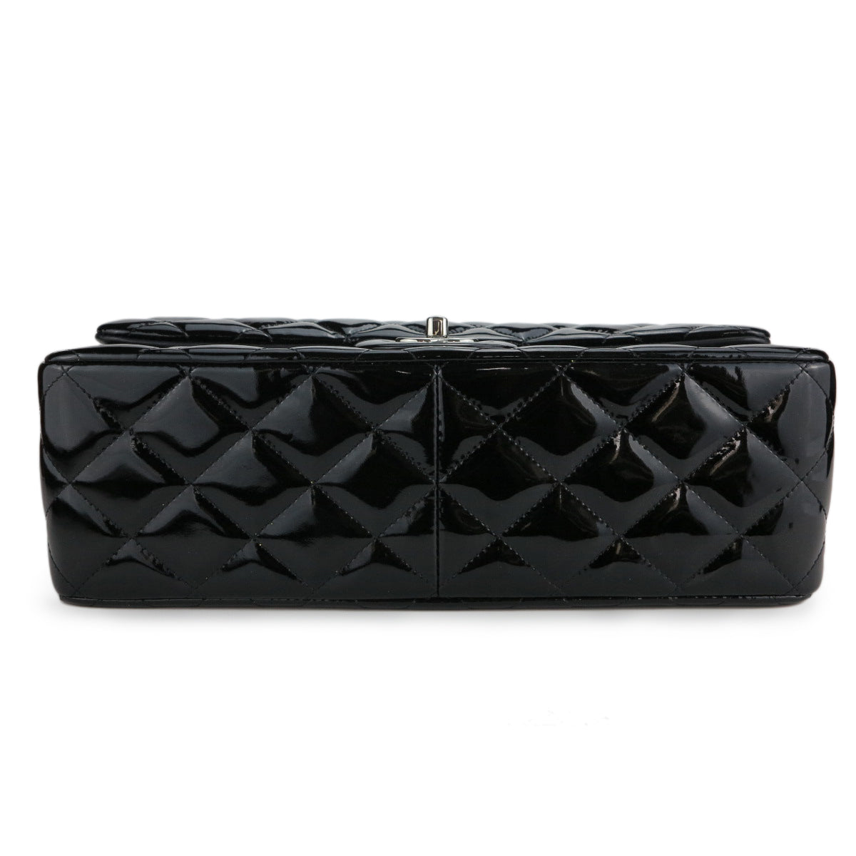 Jumbo Classic Double Flap Bag in Black Patent Leather