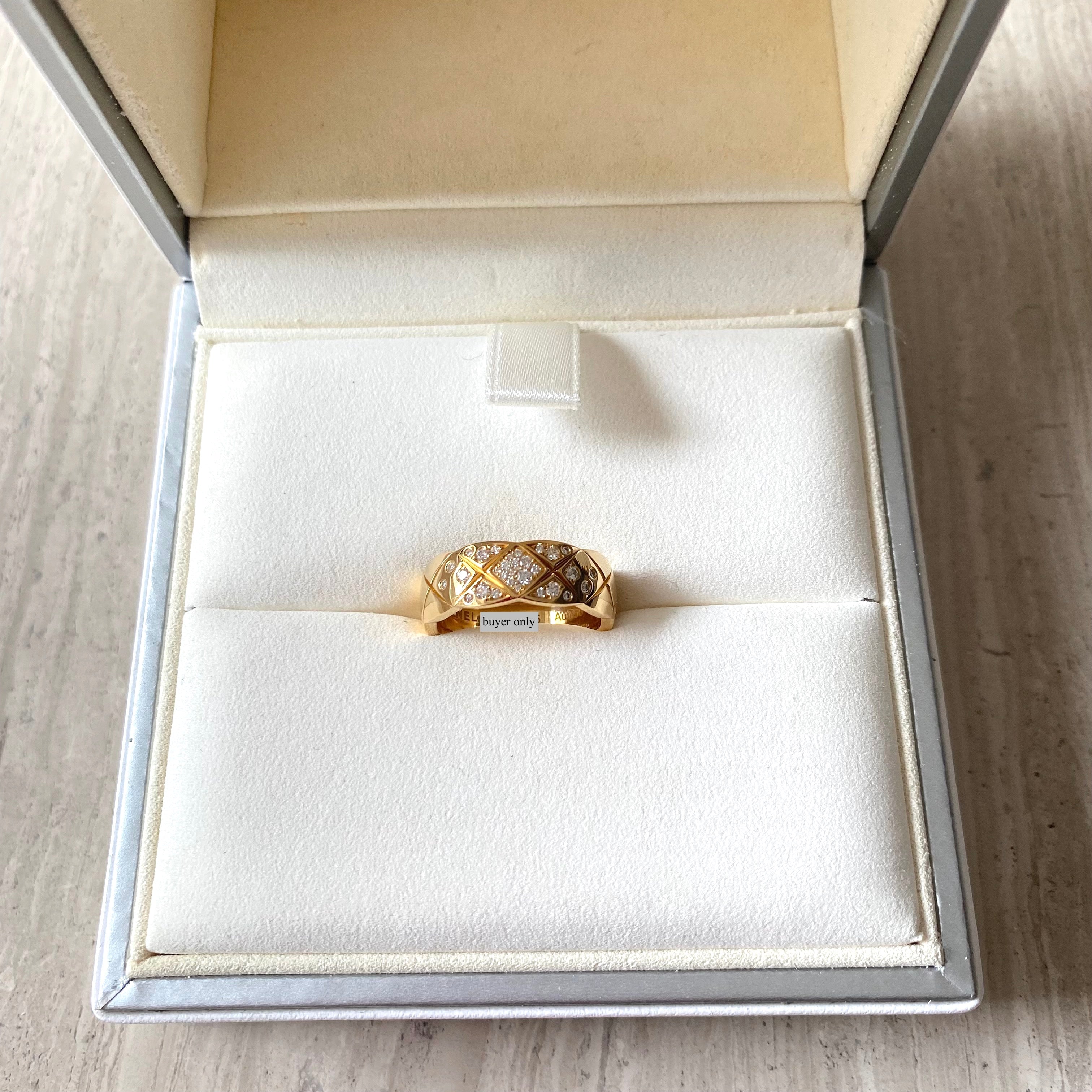 Coco Crush Diamond Ring 18k Yellow Gold Sz 53