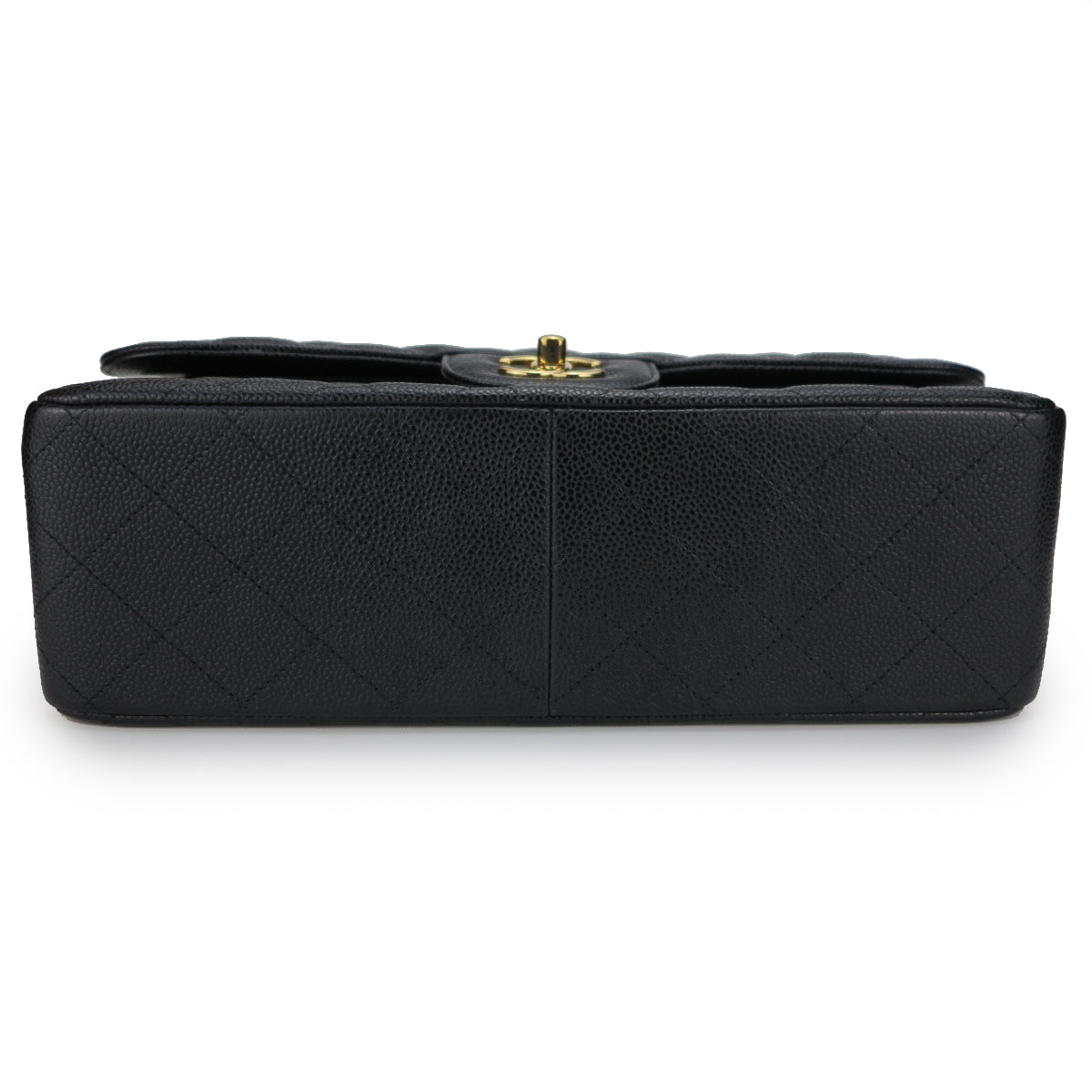 Jumbo Classic Double Flap Bag in Black Caviar