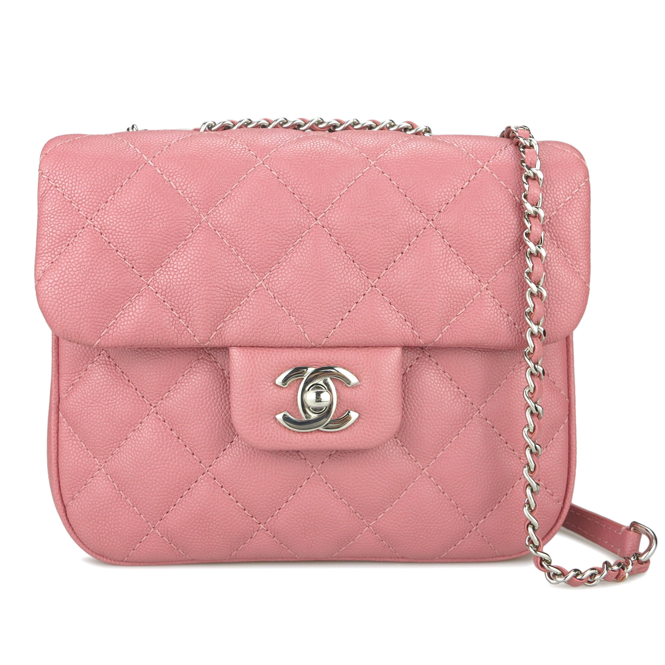 Small Urban Companion Flap Bag in Mauve Pink Caviar