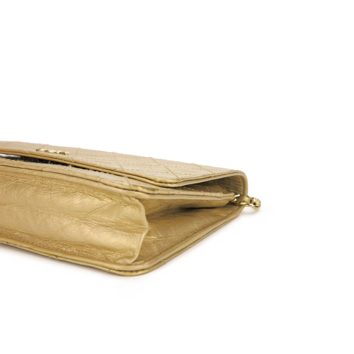 Wallet On Chain WOC in Gold Aged Calfskin