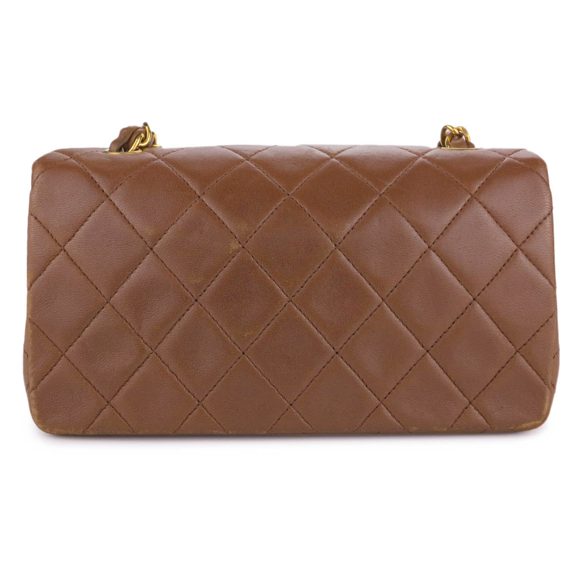 Vintage Mini Rectangle Flap in Brown Lambskin