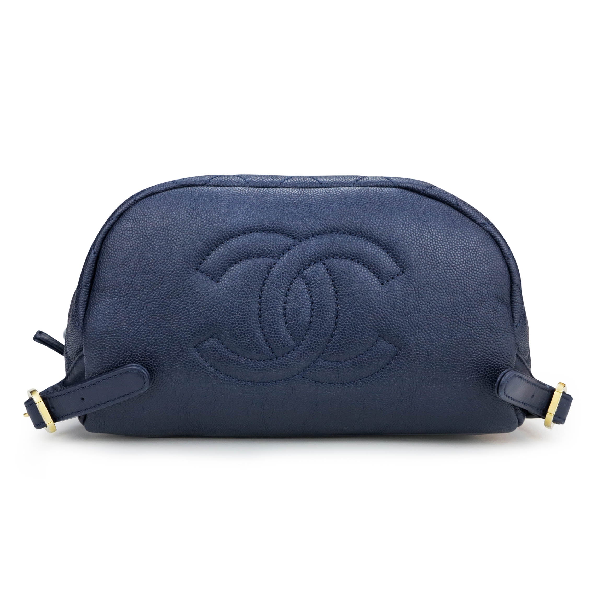 Quilted Filigree Backpack in Navy Caviar