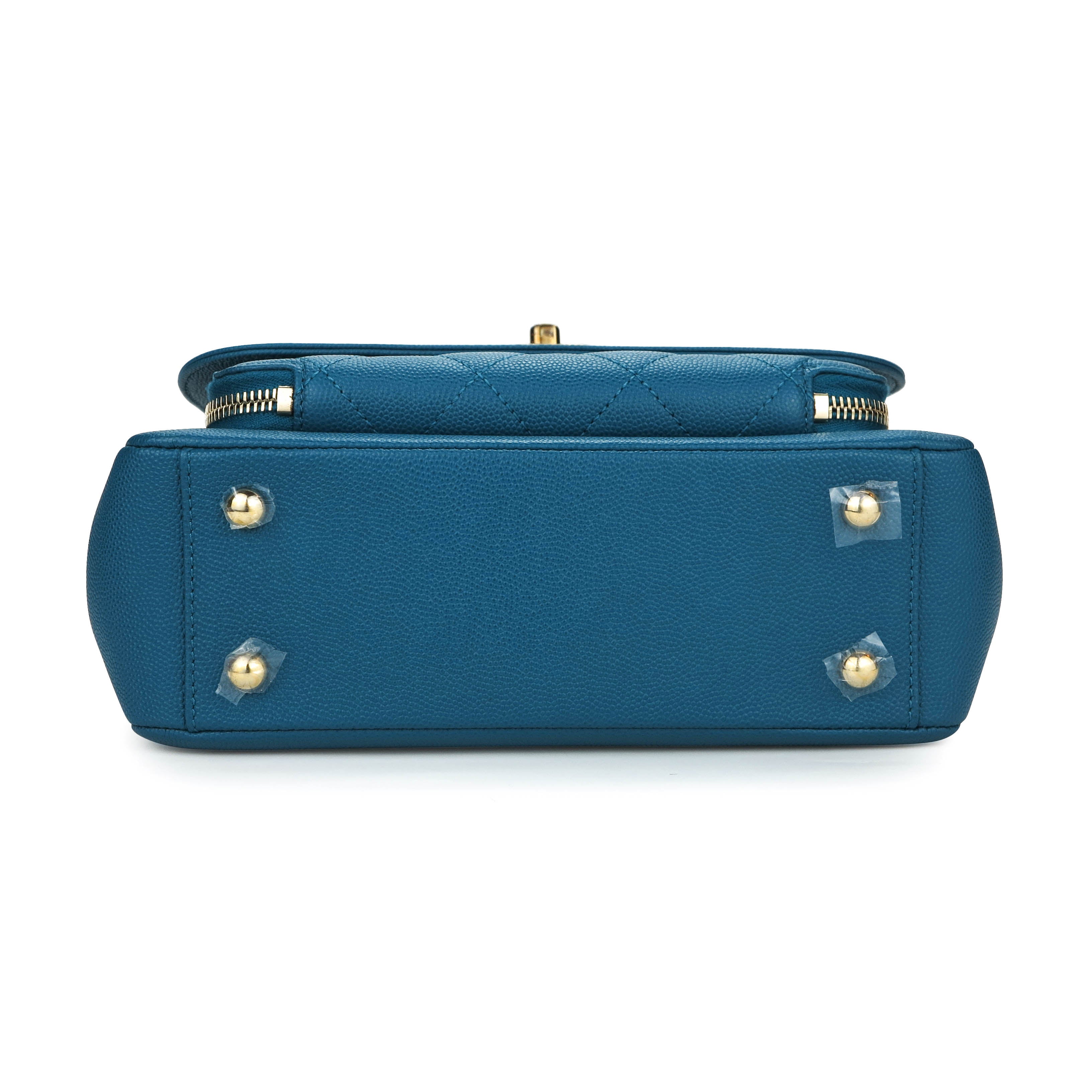 Medium Business Affinity Flap Bag in Turquoise Caviar