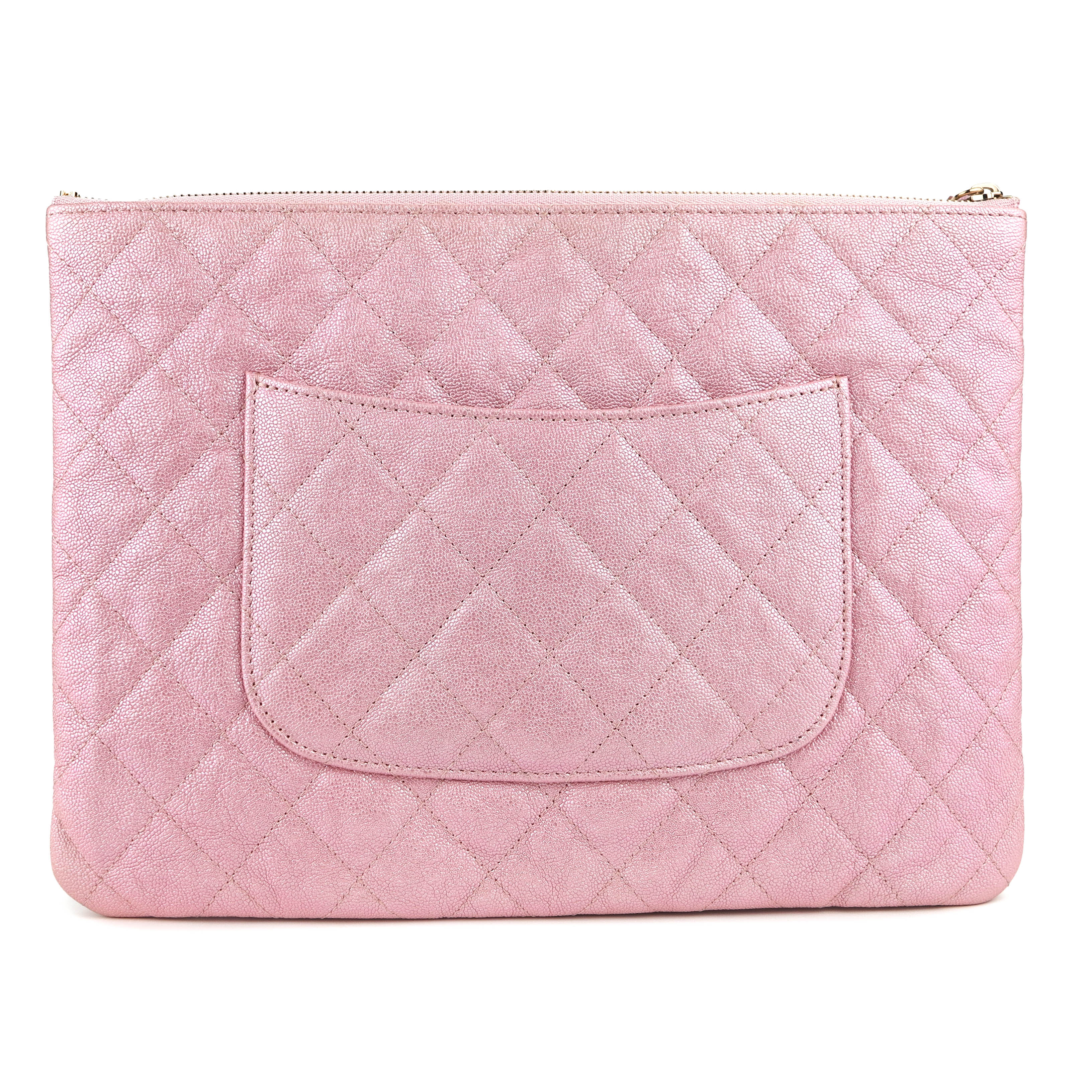 Night by the C Pouch Clutch Large Ocase in 19S Iridescent Pink Caviar
