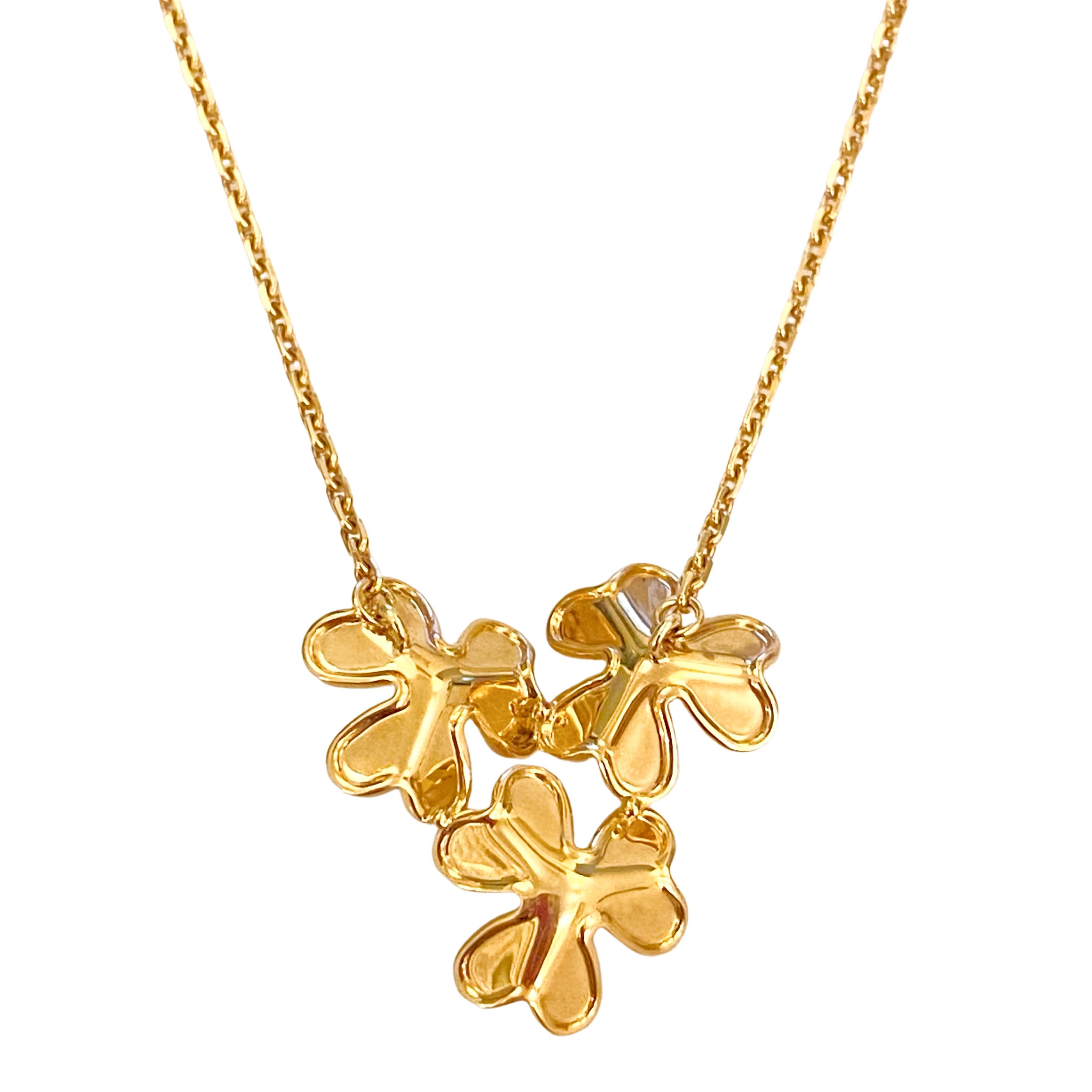 Frivole 3 Flowers Mini Model Pendant Necklace