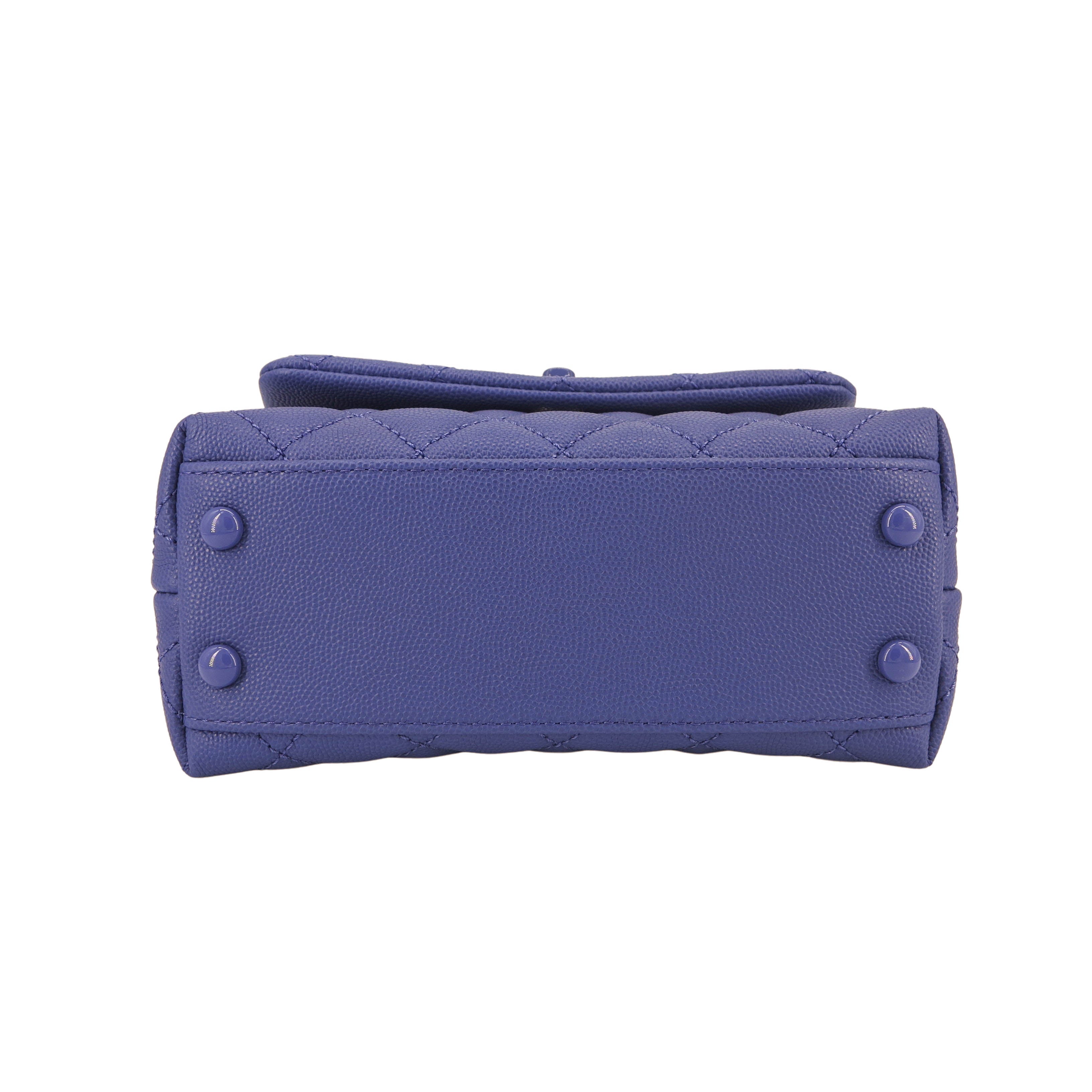 Extra Mini Coco Handle Flap Bag in Purple Caviar