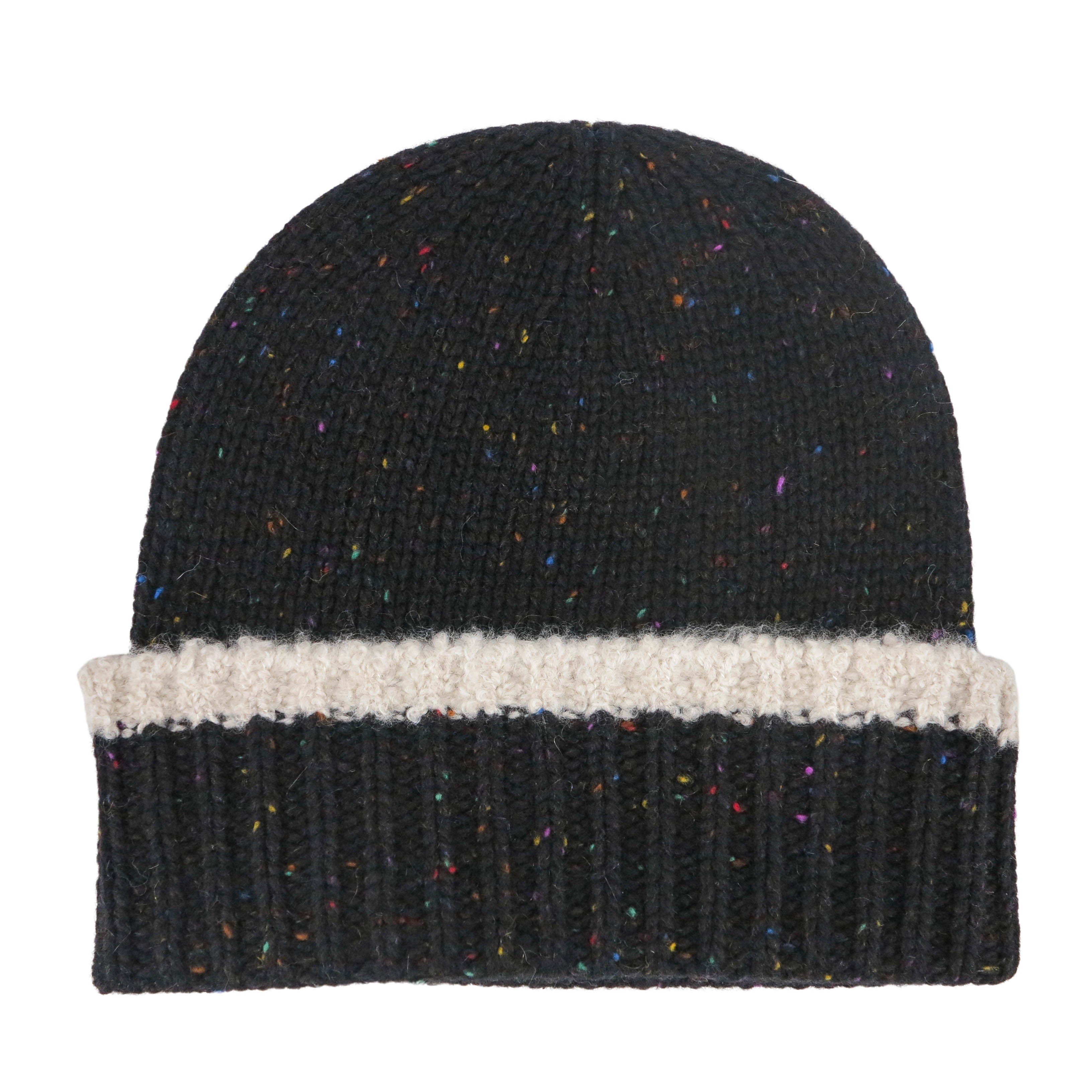 CC Logo Black Rainbow Specks Cashmere Beanie Hat