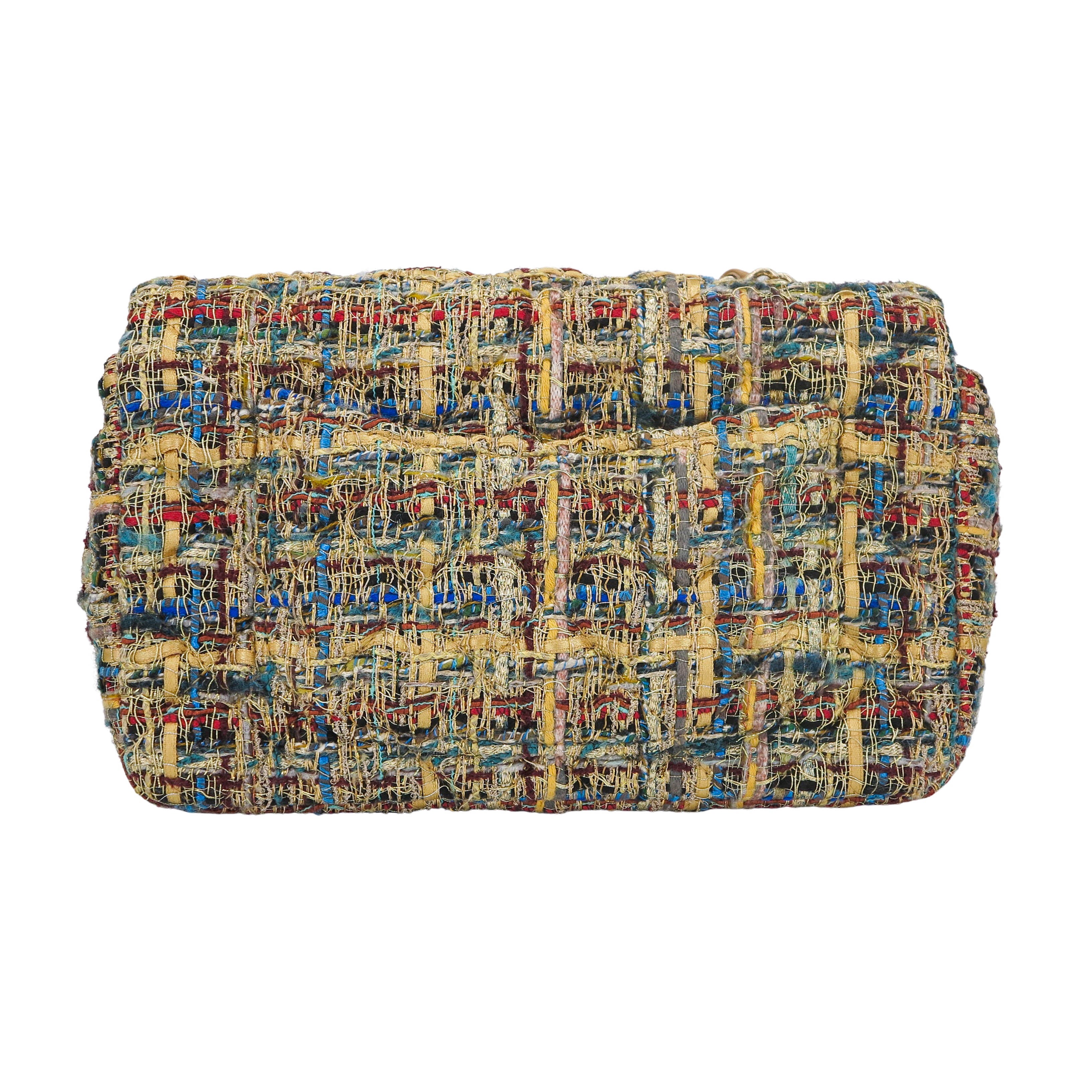 19A Ancient Egypt Gold Tweed Mini Rectangular Flap Bag