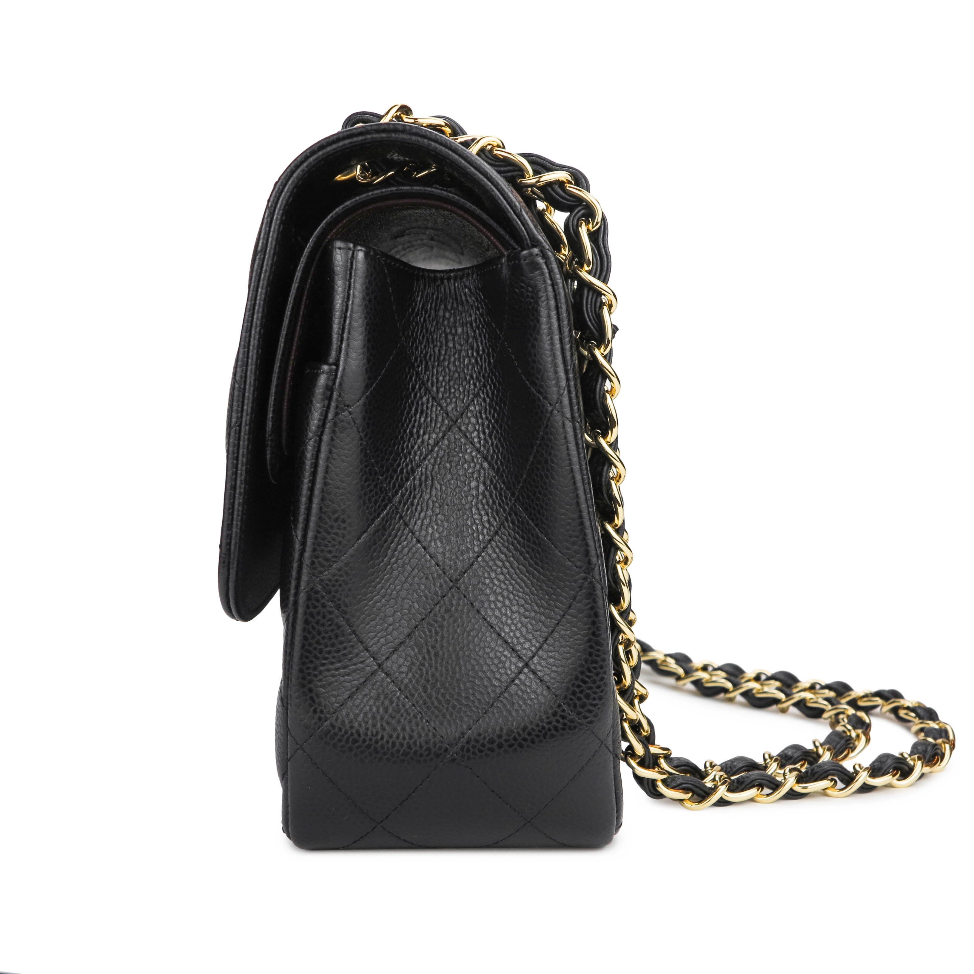 Jumbo Classic Double Flap Bag in Black Caviar GHW