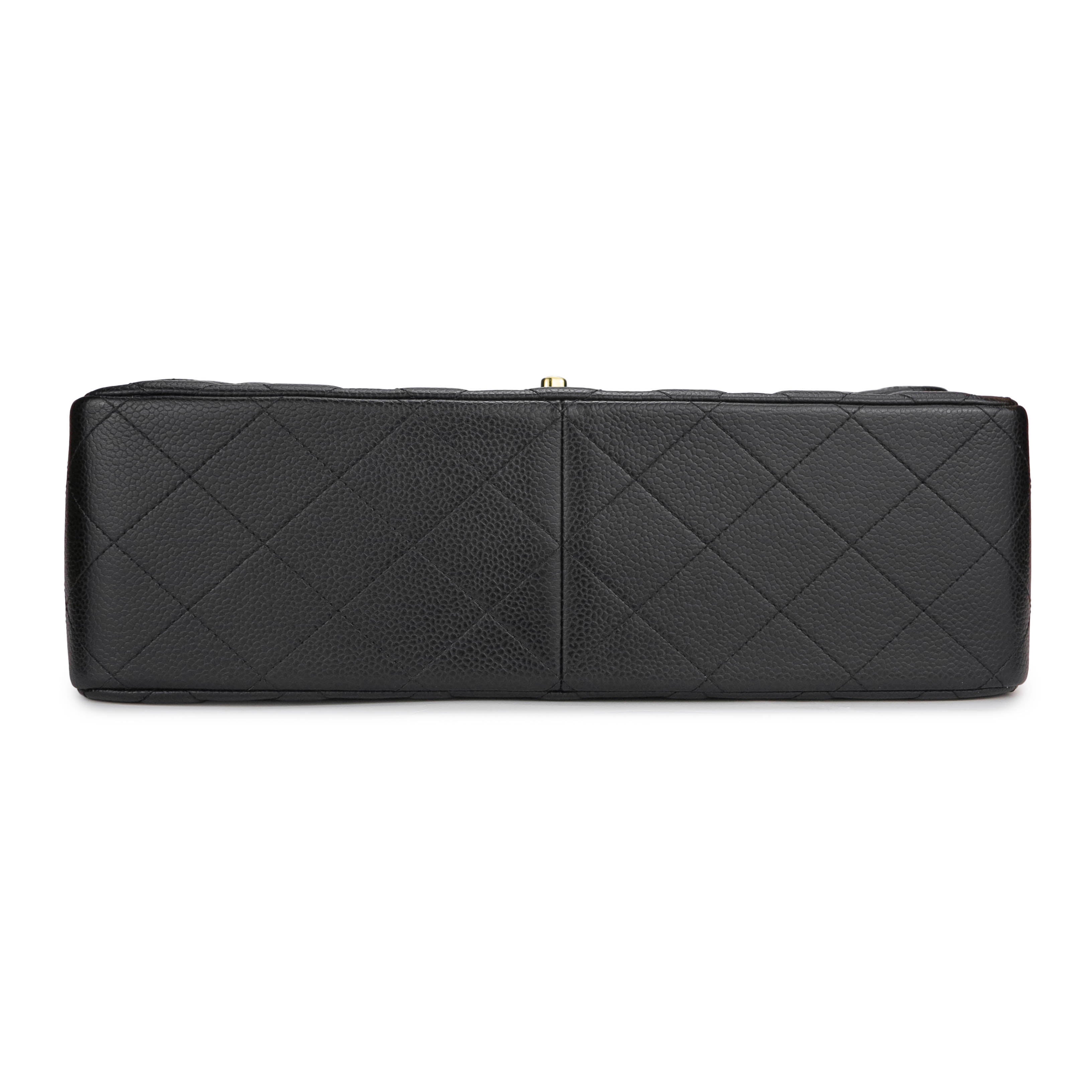 Jumbo Classic Double Flap Bag in Black Caviar GHW