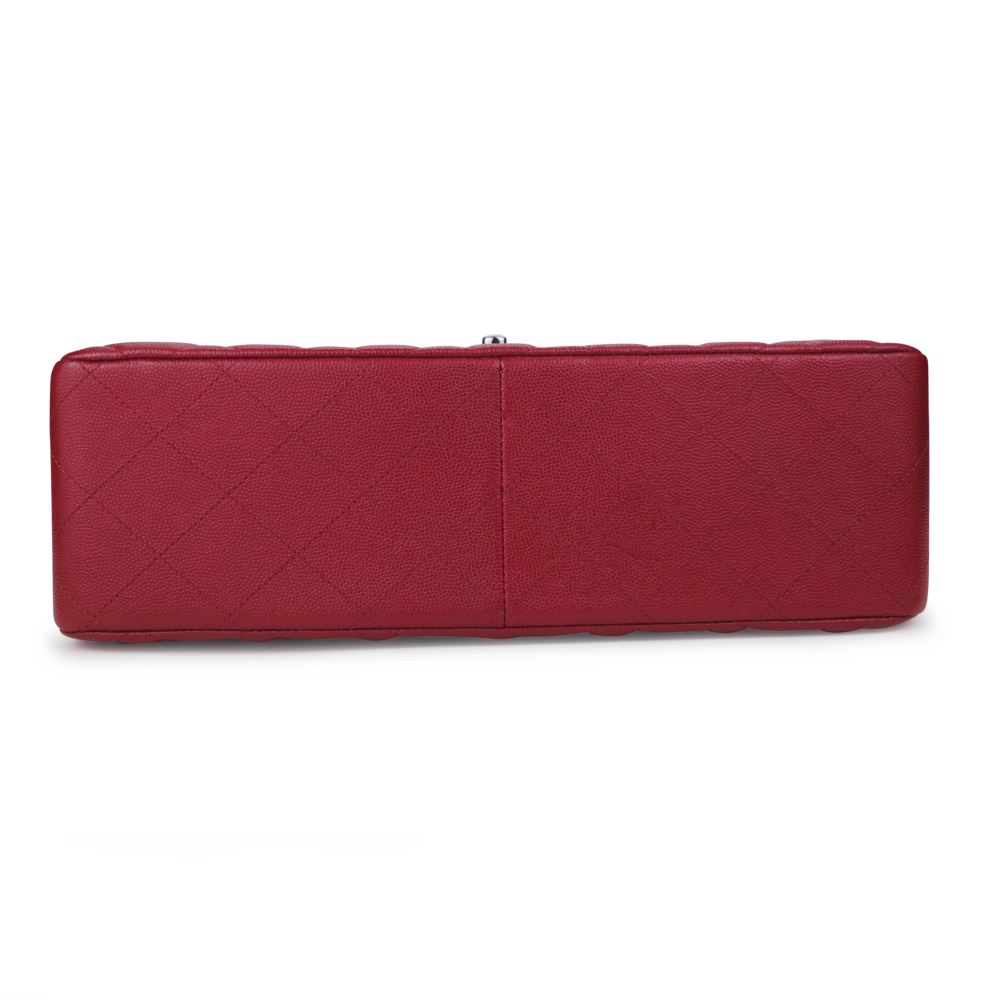 Jumbo Classic Double Flap Bag in 17B Red Caviar