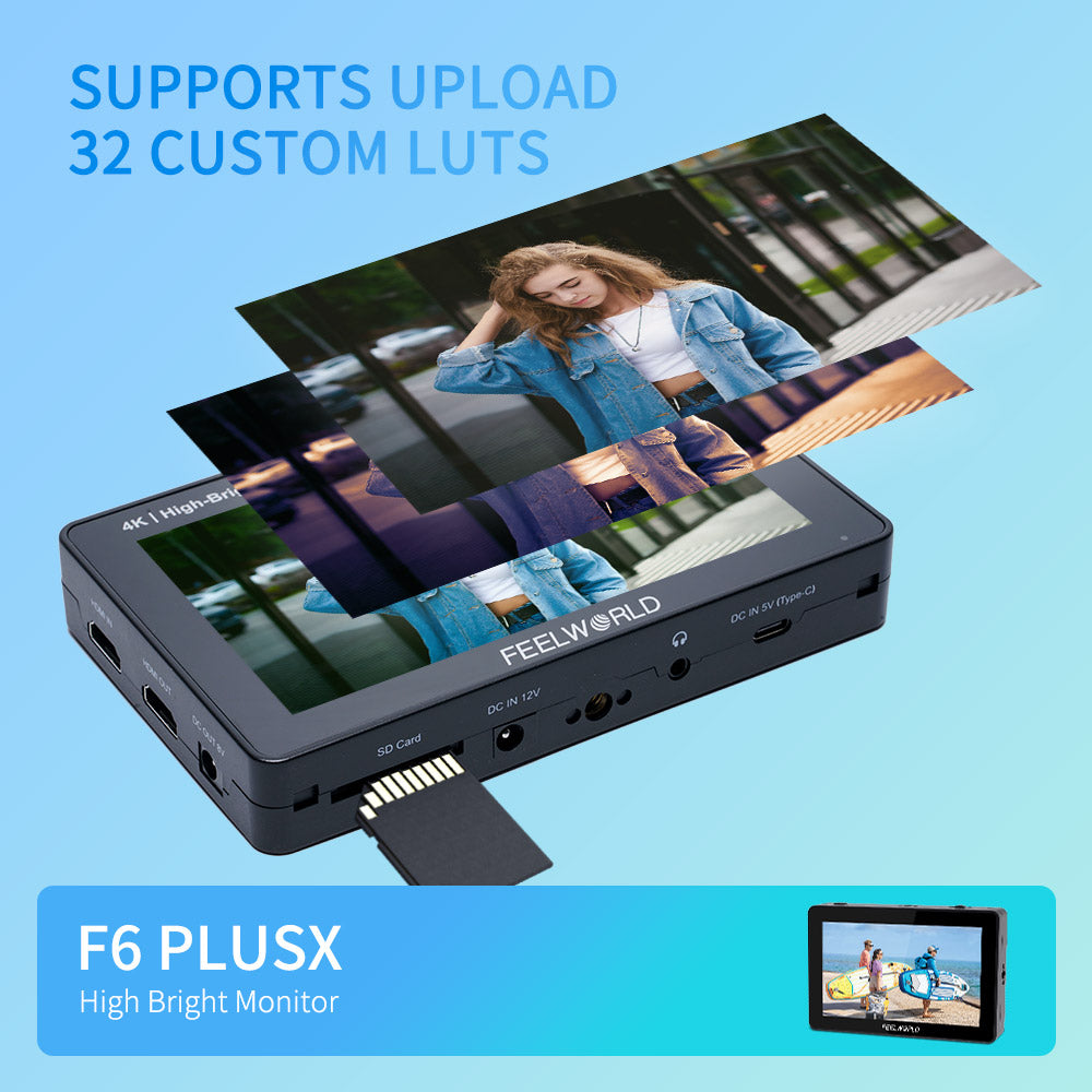 FEELWORLD F5 Pro V4 6 Inch Touch Screen DSLR Camera Field Monitor+F970