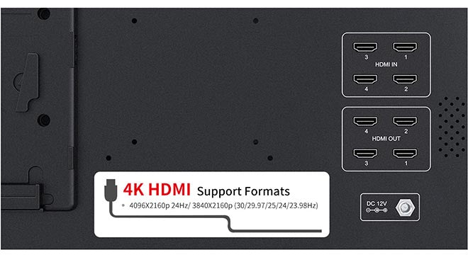 4 ingressi e uscite HDMI