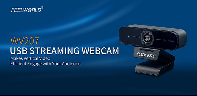 FEELWORLD WV207 USB Live Streaming Webcam Full HD 1080P External Computer  Camera with Microphone