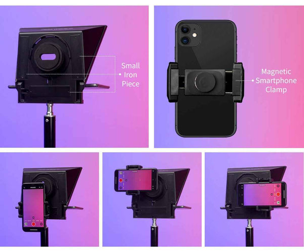 ACOGEDO TP2A Teleprompter Da 8 Pollici Per Tablet E Smartphone – Con Telecomando E Adattatori Per Lenti, Streaming Live