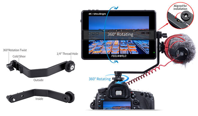 Feelworld FW568 5.5 Pollici On Camera Field Monitor DSLR Small Full HD 1920x1080 IPS Video