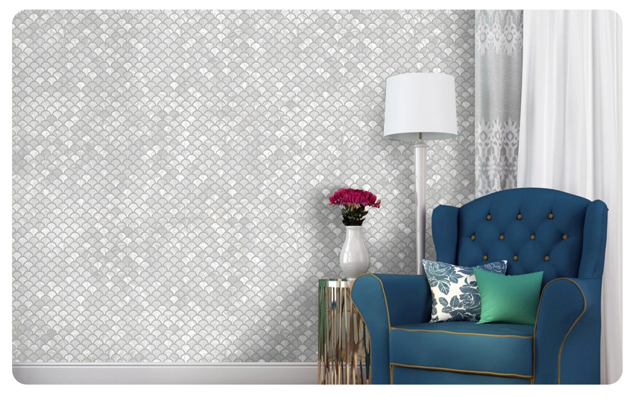 Ocean Diamond-Diflart Ocean Diamond Mother of Pearl Shell Mosaic