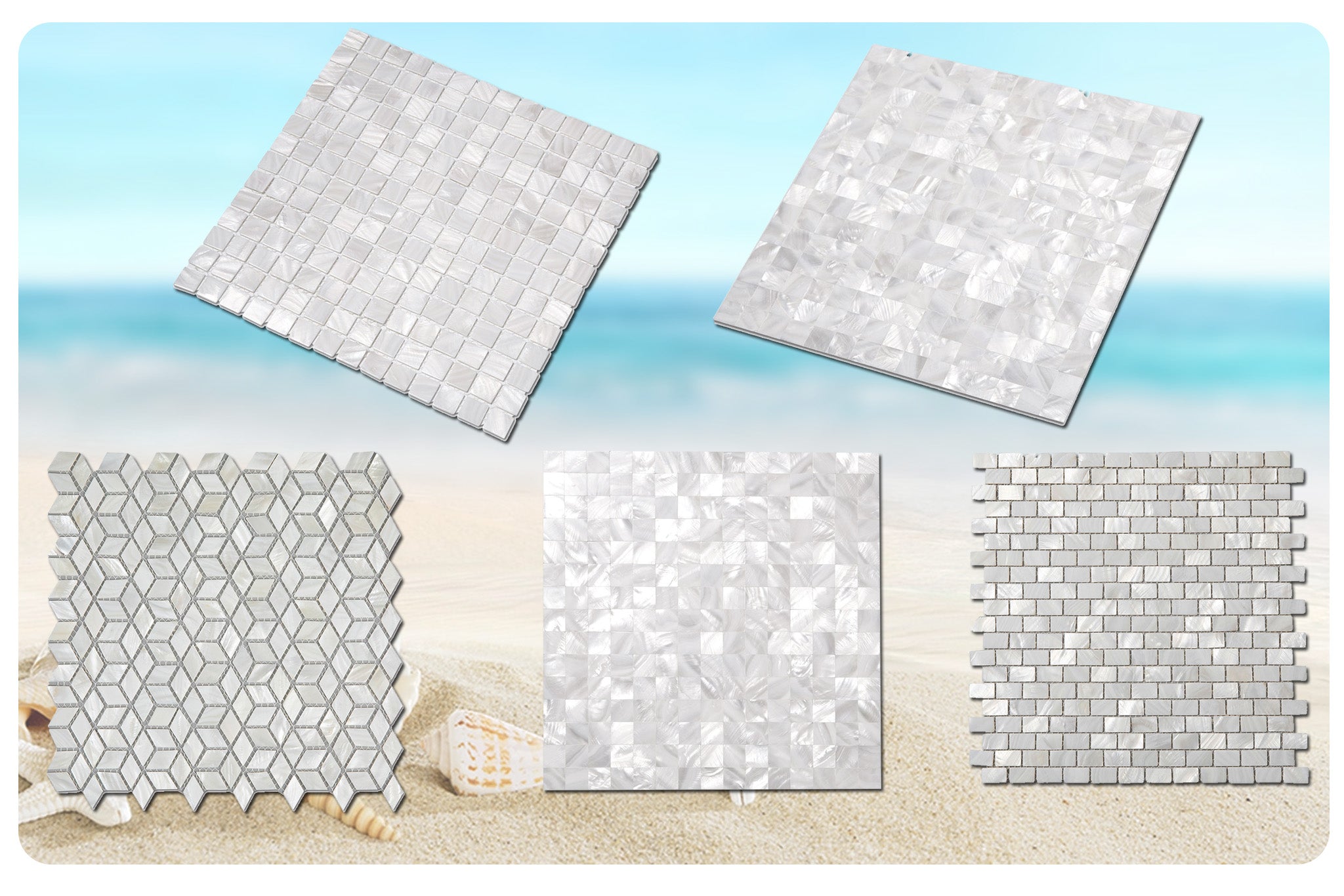 Ocean Diamond-Diflart Ocean Diamond Mother of Pearl Shell Mosai