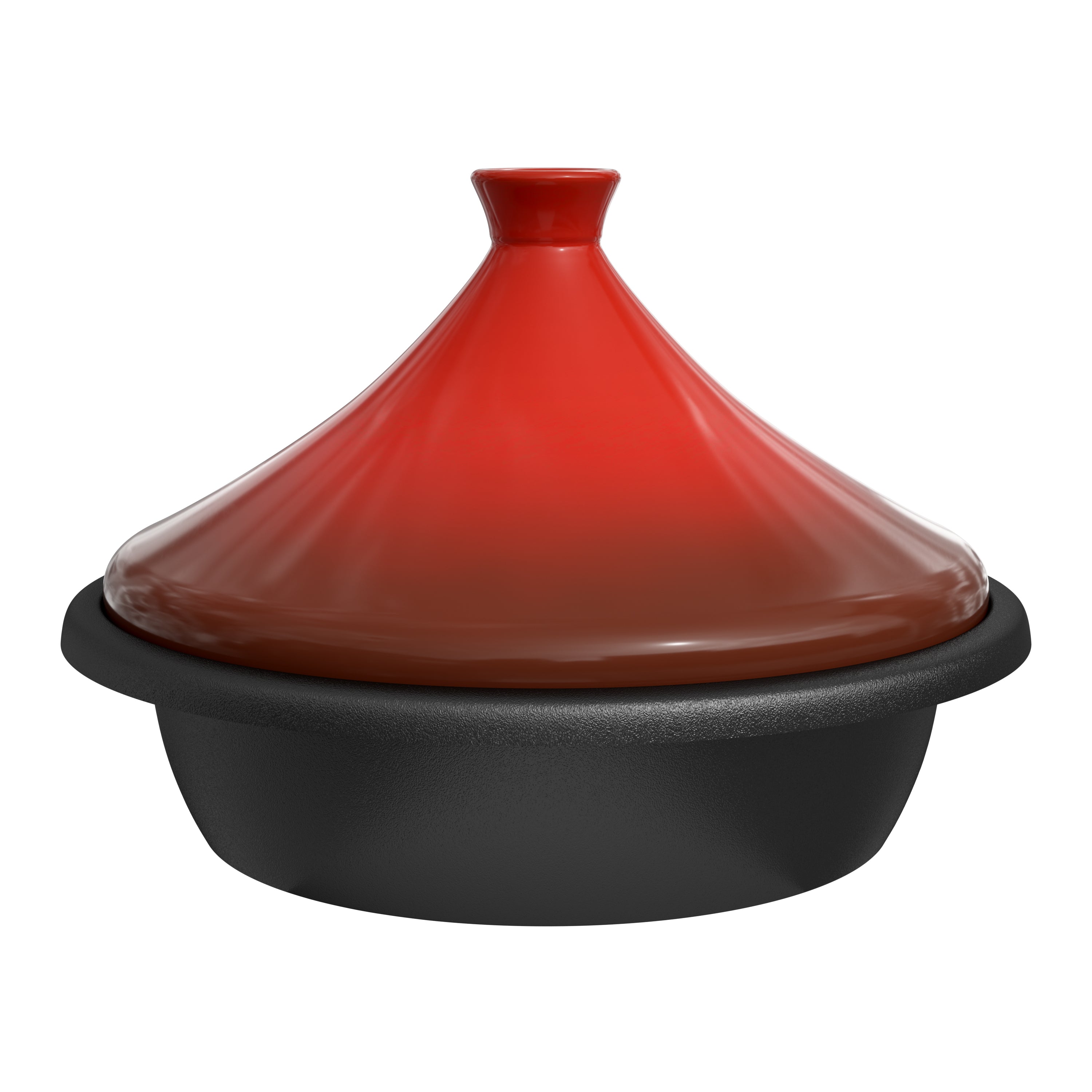 Moroccan Enameled Cast Iron Tagine, Crimson, 3.3 Qt