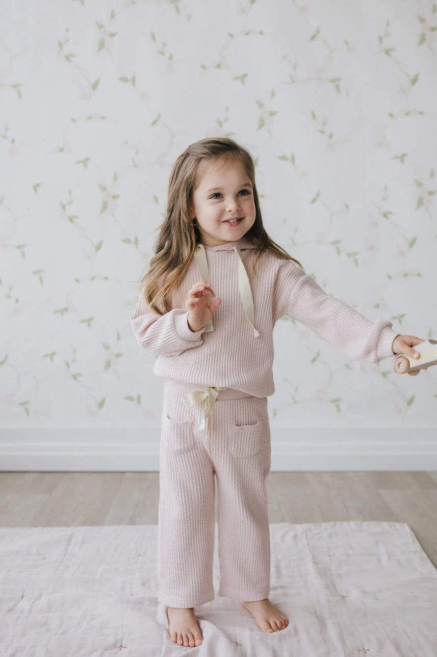 Organic Cotton Carter Waffle Pant | Provence Dusty Pink